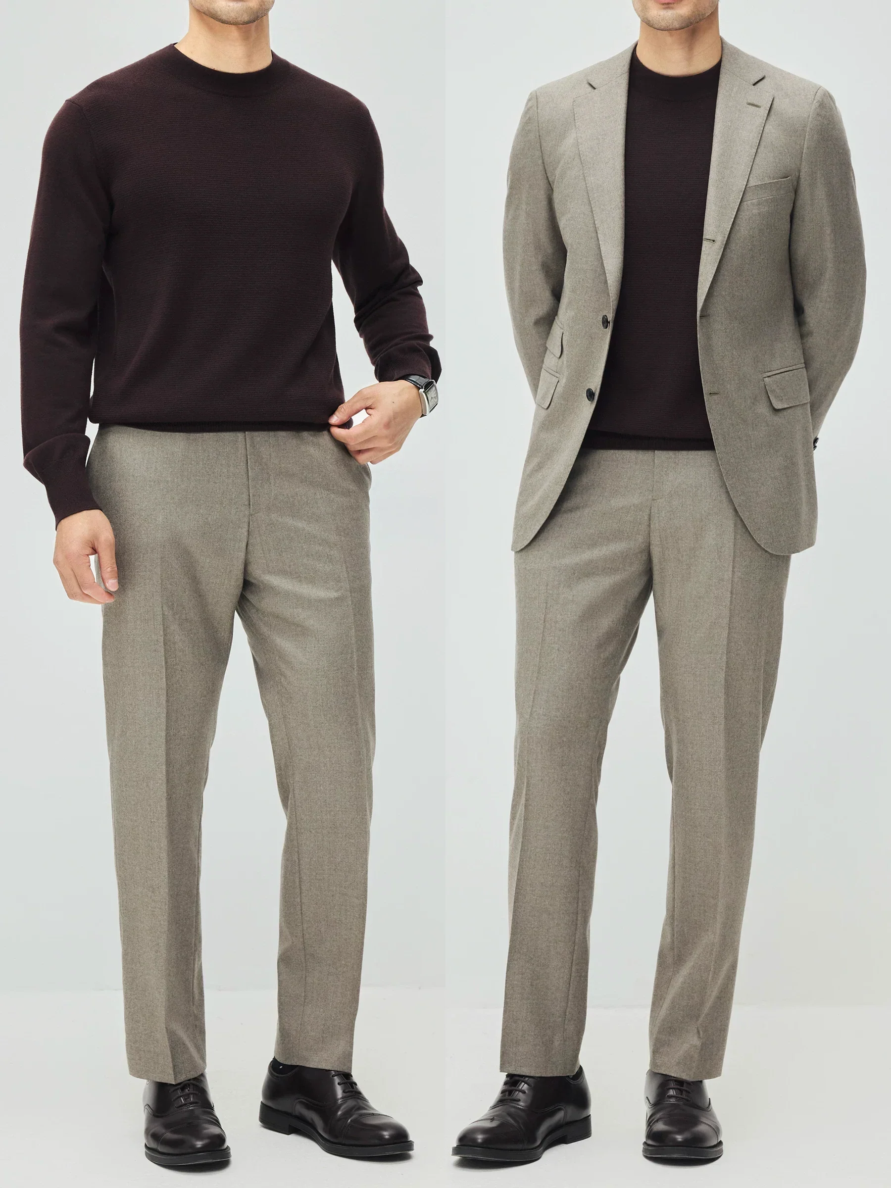 Italian Super 120s Flannel Dress Trousers - Image 4