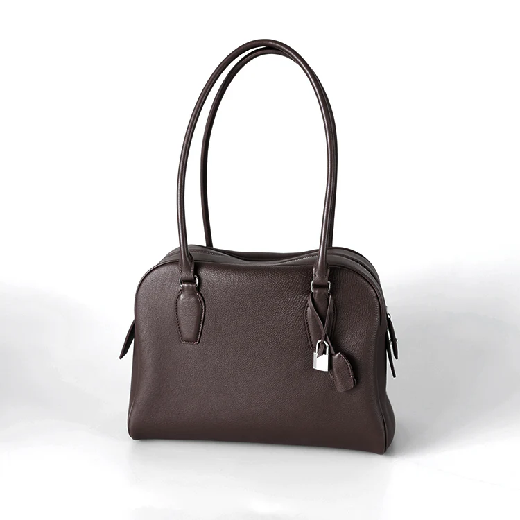 Italian Top-Grain Leather Boston Shoulder Bag