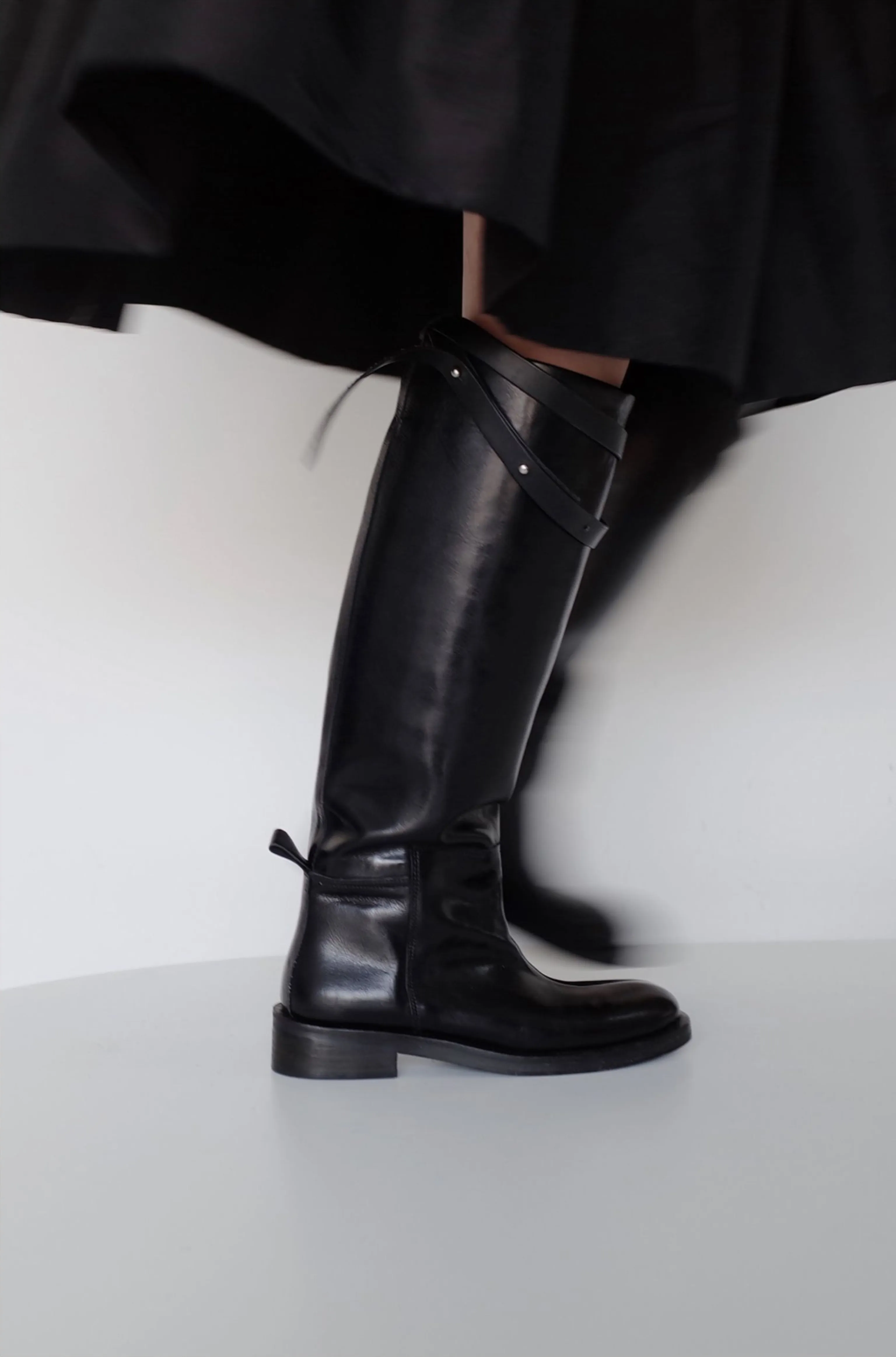 Italian Top Grain Leather Knee Boots - Image 2