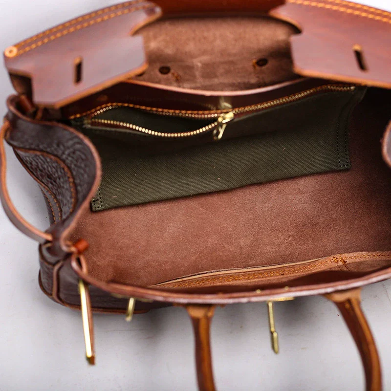 Italian Vegetable-Tanned Leather Top-Handle Bag - Image 2