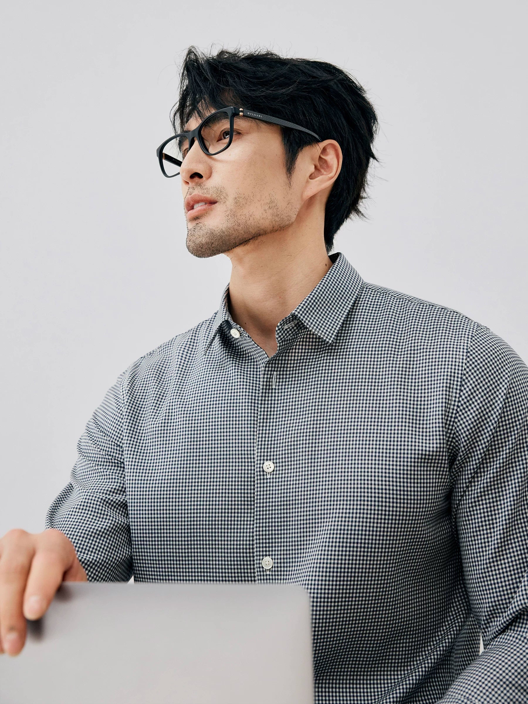 Italian Wool Micro-Check Shirt - Image 4