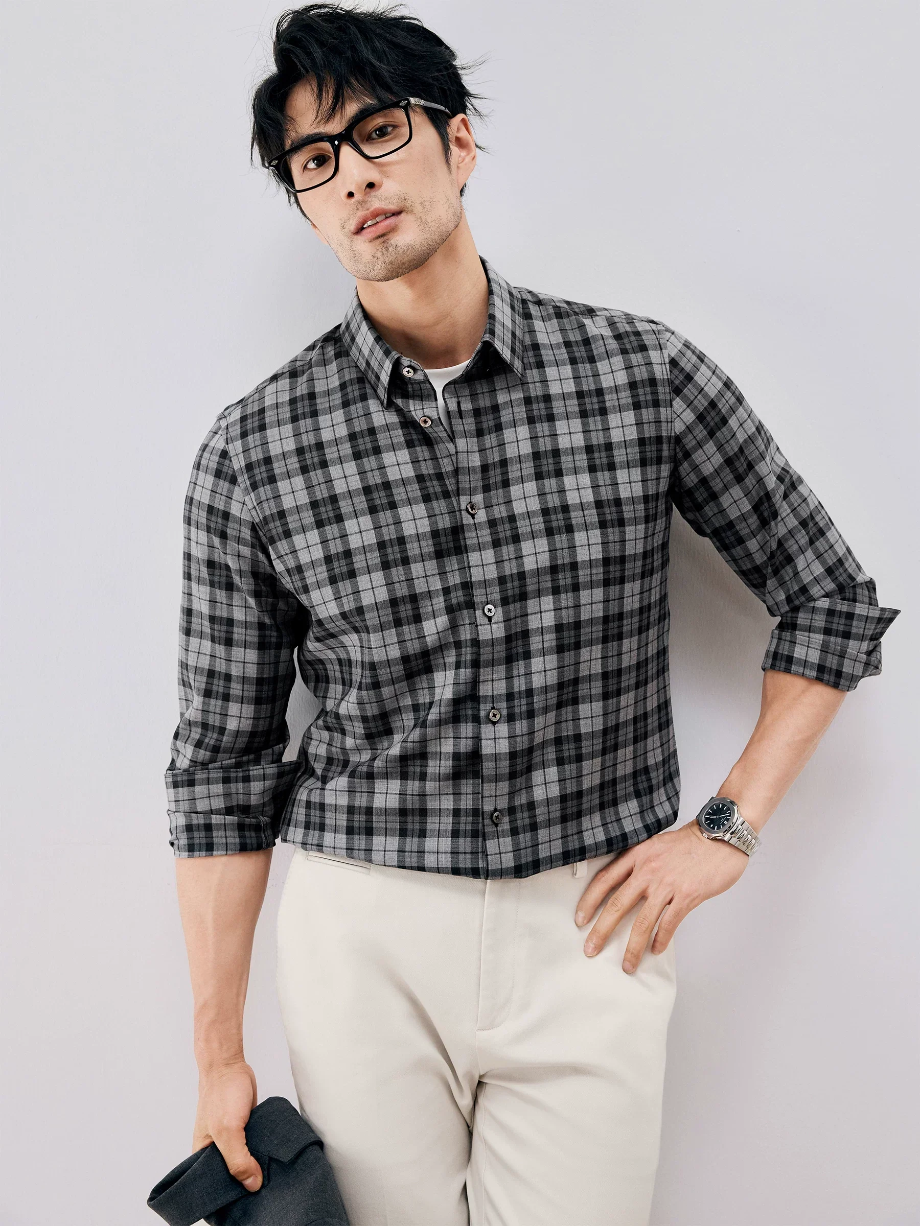 Italian Wool Plaid Shirt - Image 2