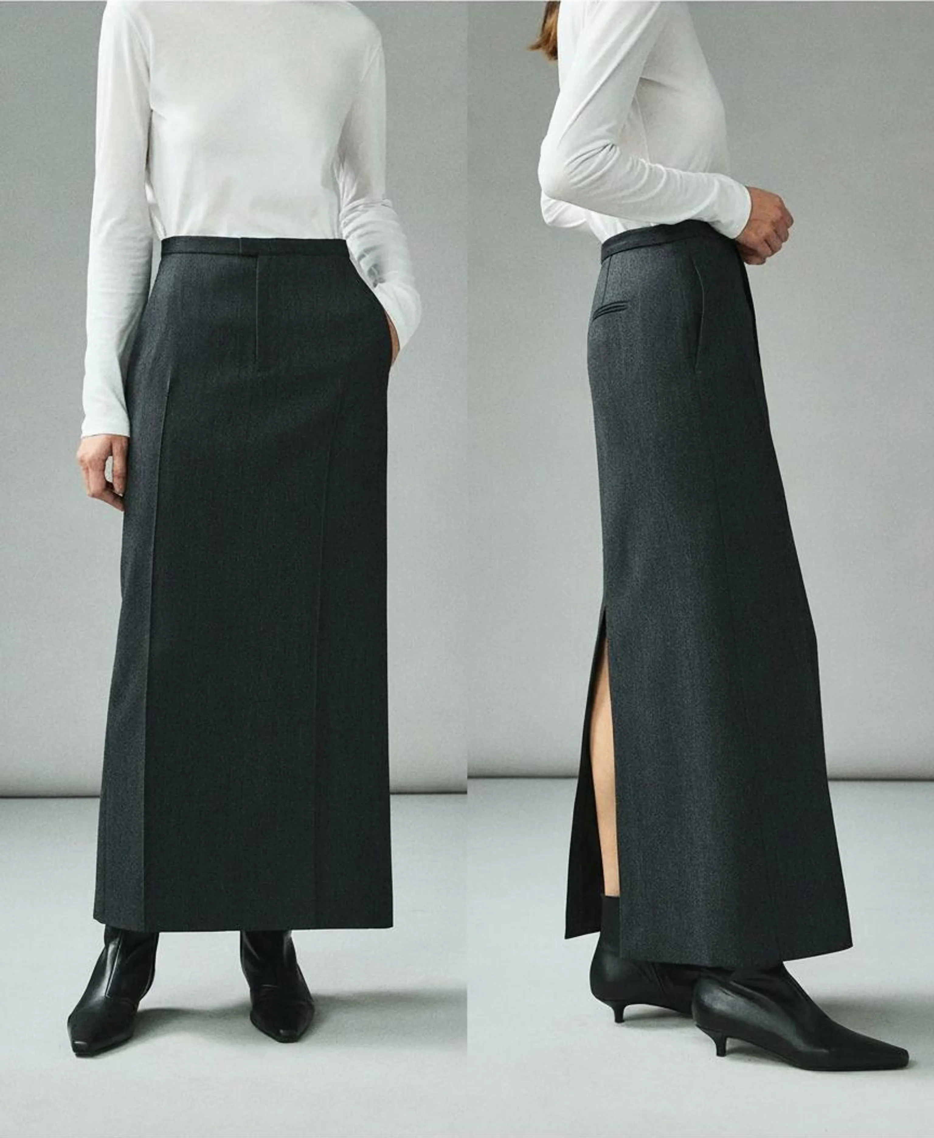 Italian Worsted Wool Column Skirt - Image 8