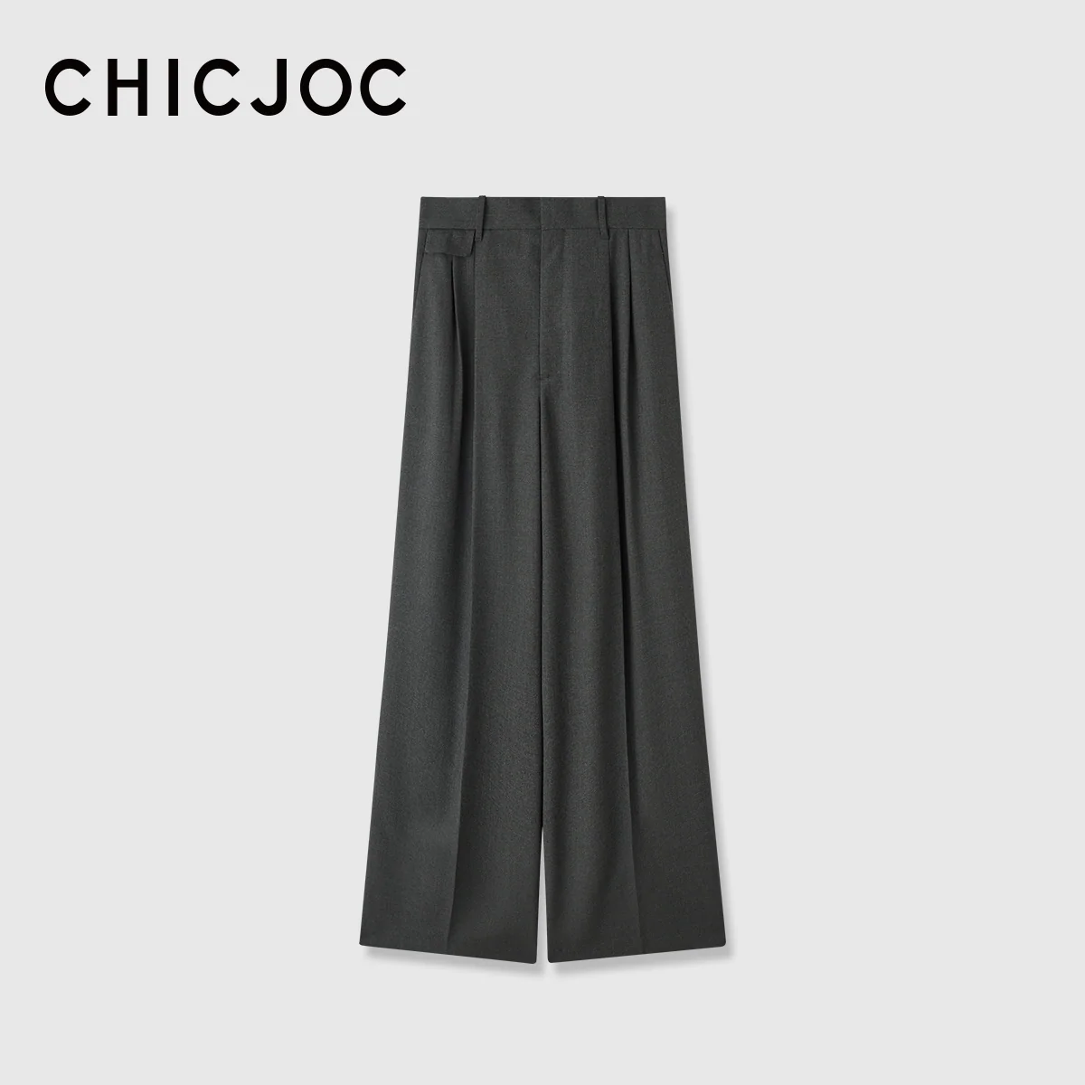 Italian Worsted Wool Double-Pleat Wide-Leg Trousers - Image 8