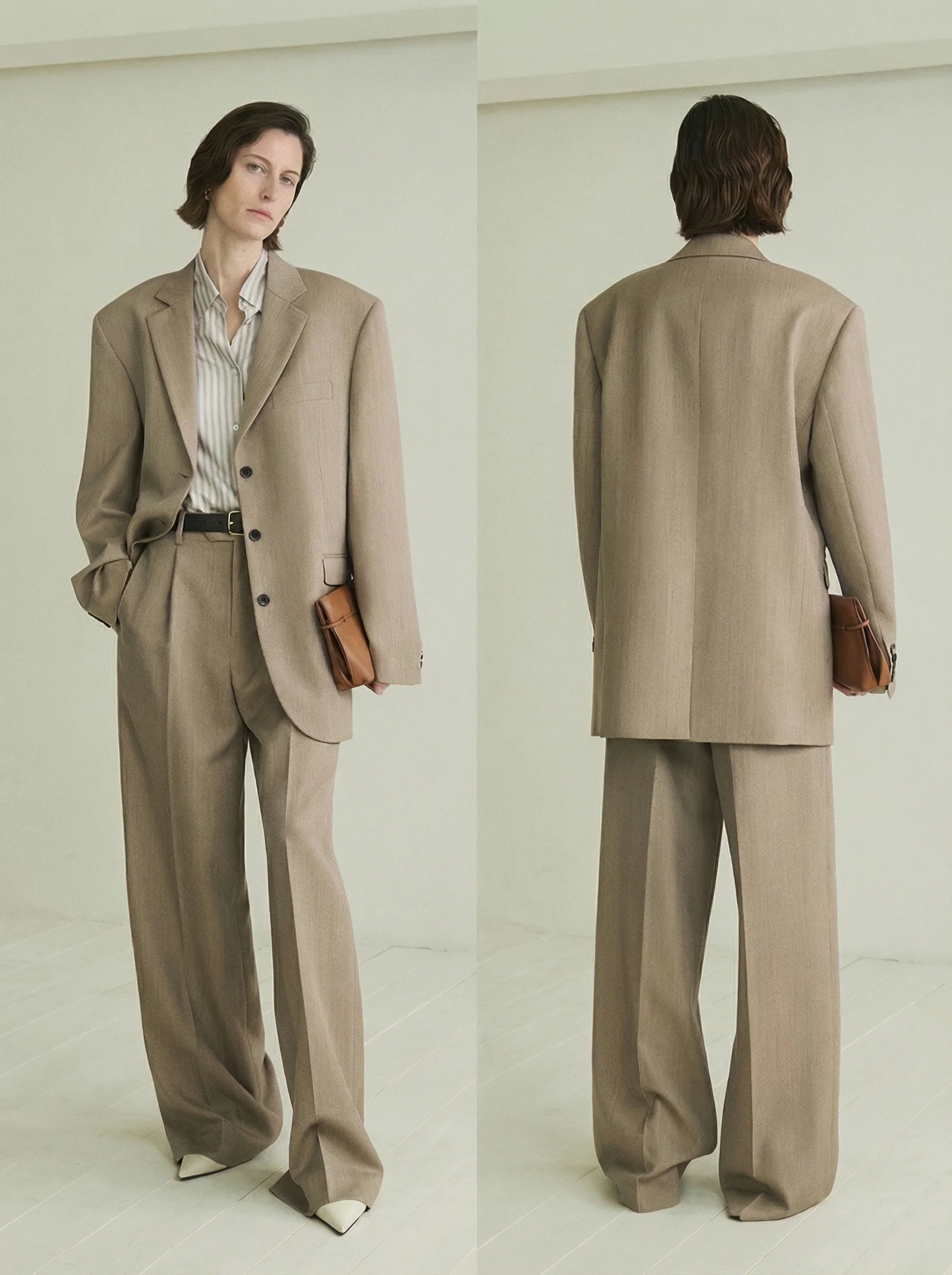 Italian Worsted Wool Wide-Leg Trousers - Image 5