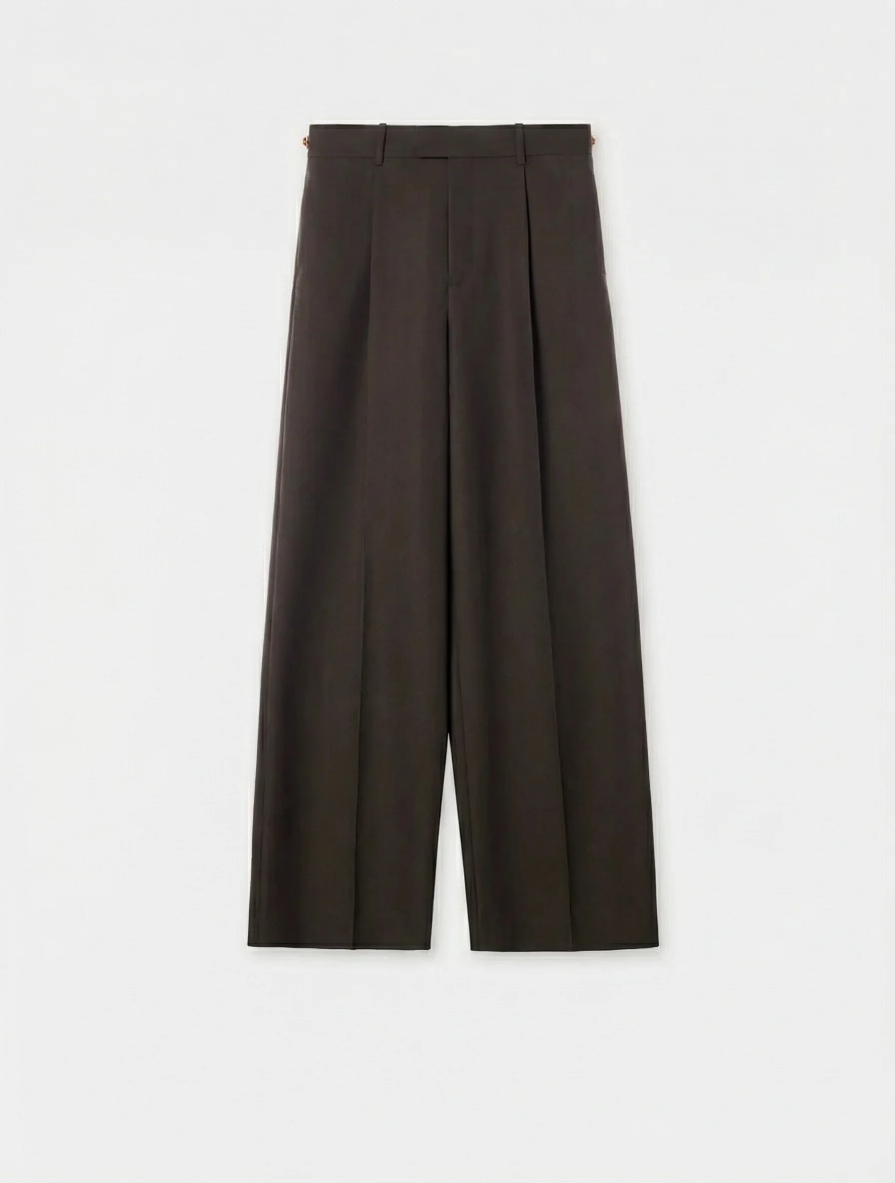 Italian Worsted Wool Wide-Leg Trousers - Image 7