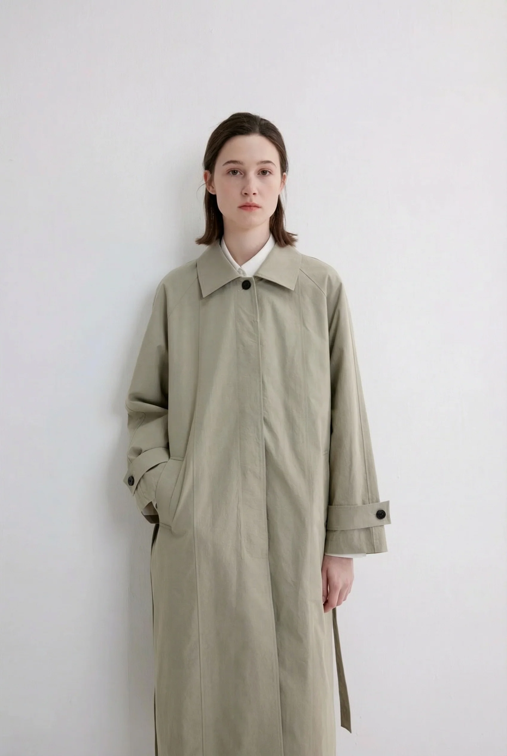 Ivory Belted Coat