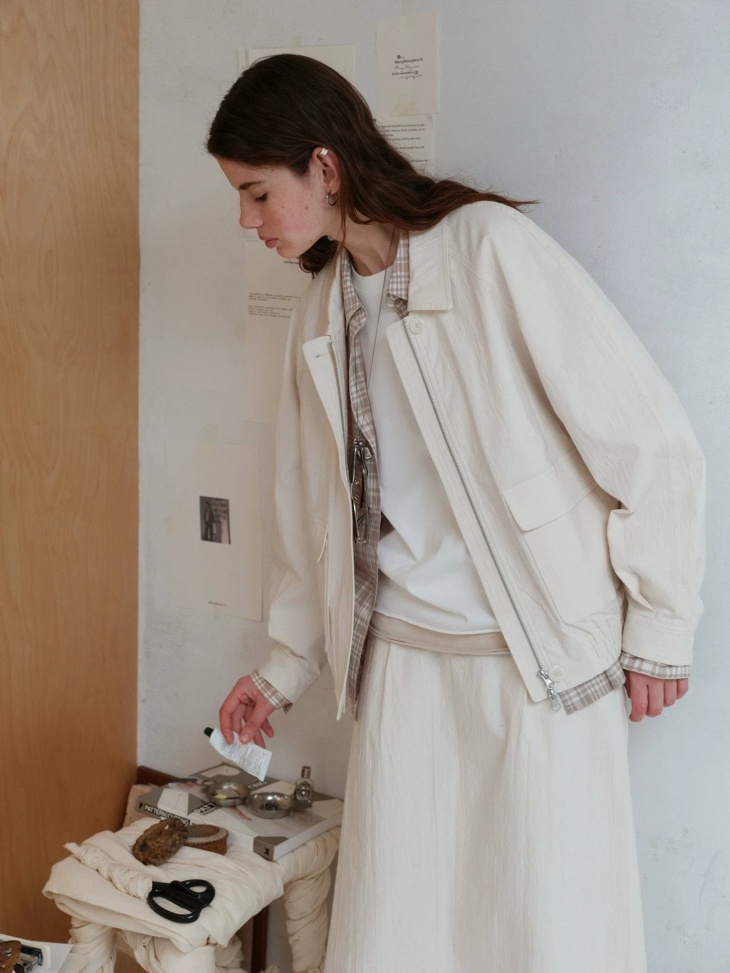 Ivory Crinkle Utility Jacket - Image 4