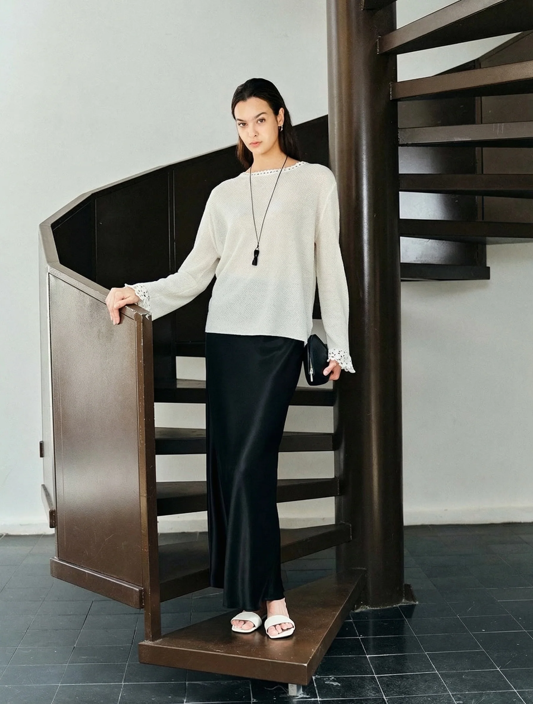Ivory Crochet Lace Knit Pullover - Image 4