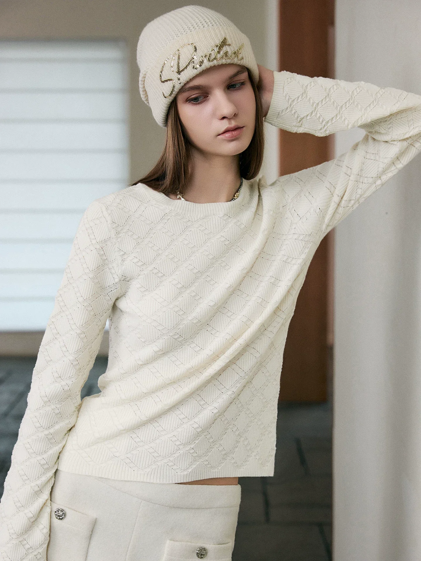 Ivory Diamond Pullover - Image 2