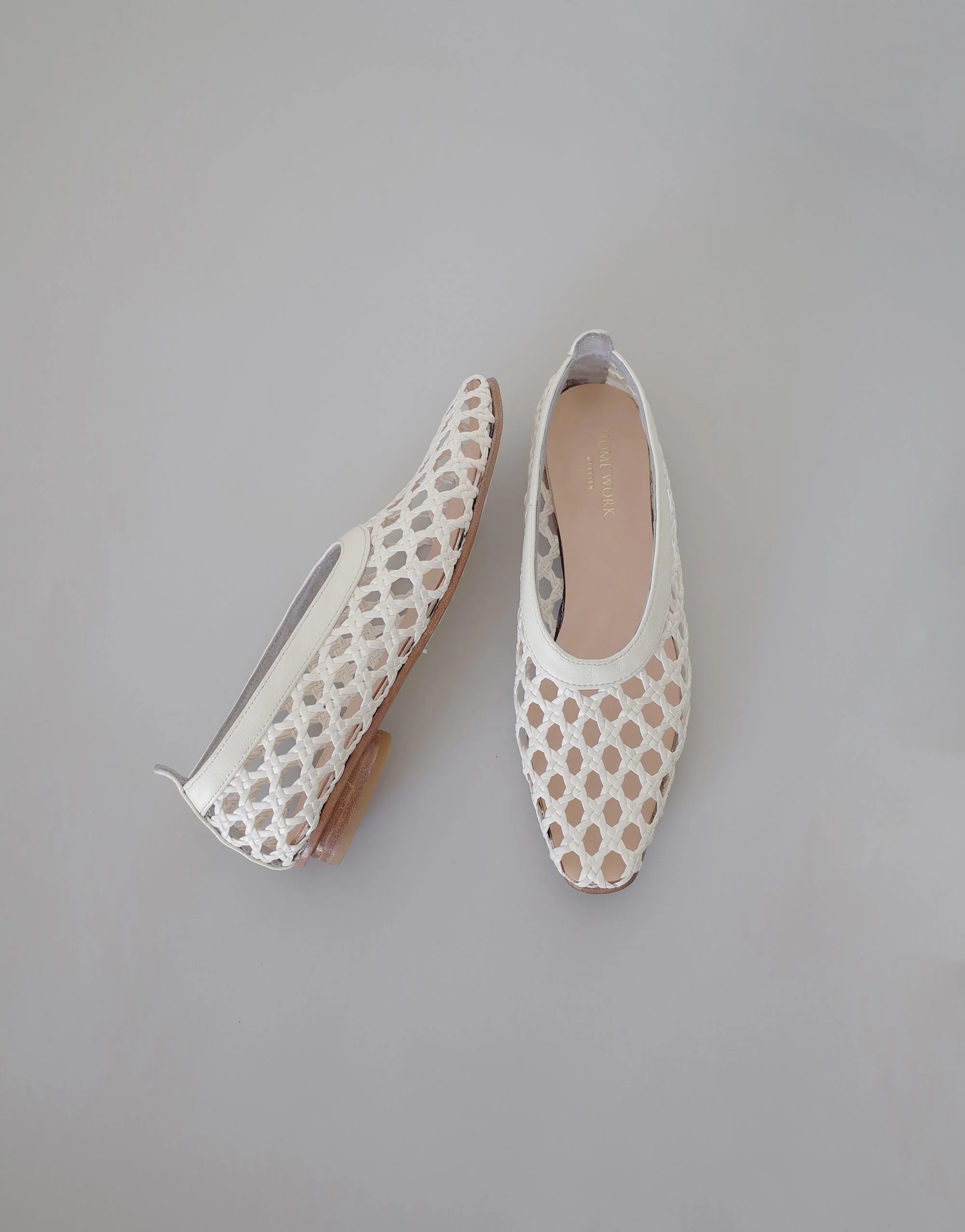 Ivory Woven Flats