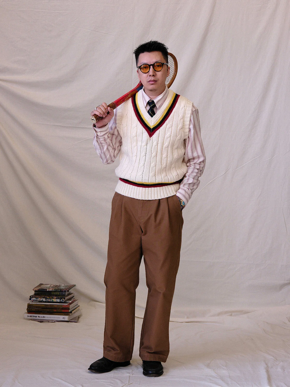 Ivy League Cable Knit Sweater Vest - Image 2
