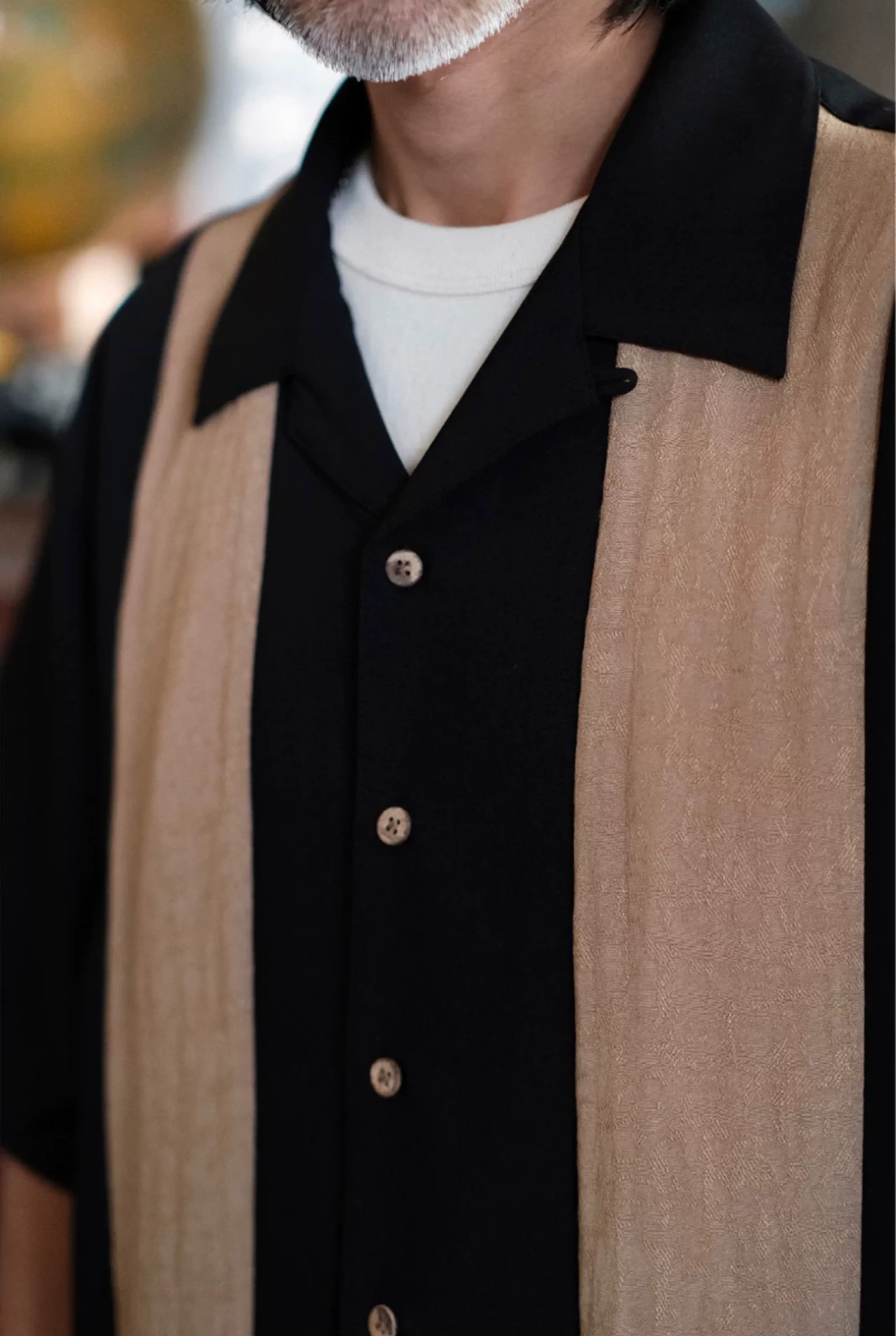 Jacquard Panel Cuban-Collar Shirt - Image 6