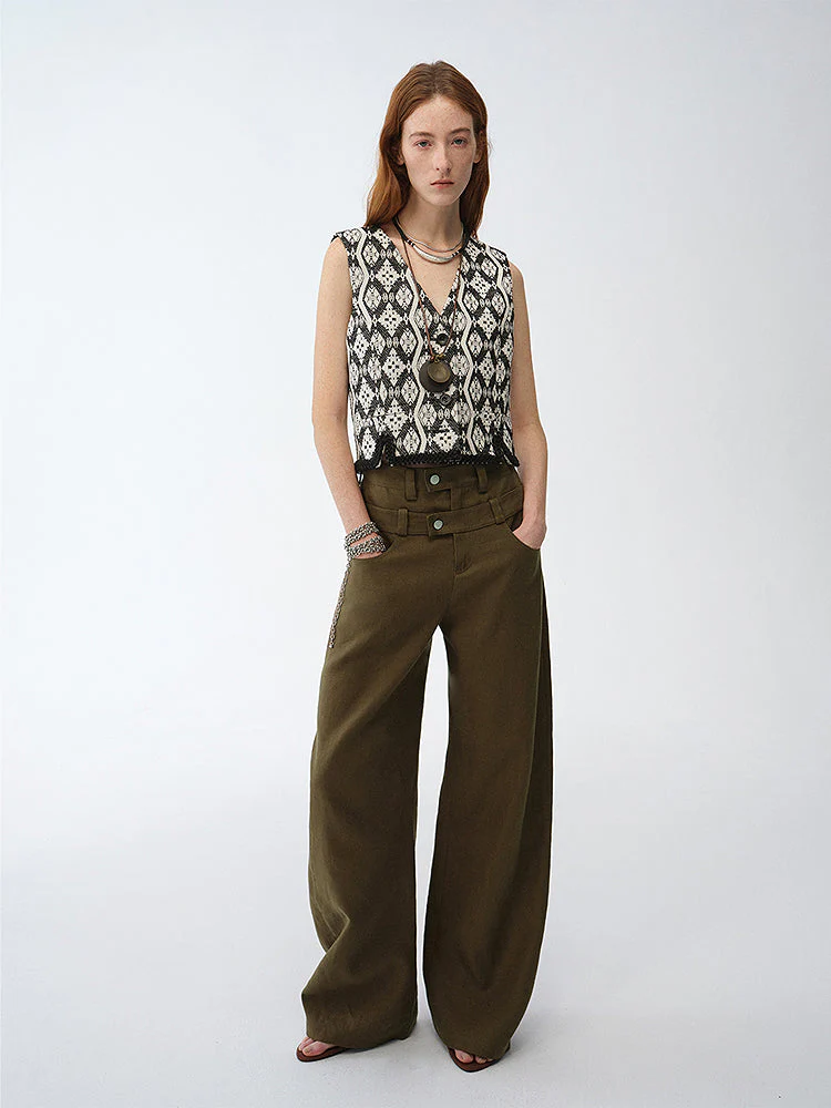 Jacquard V-Neck Vest - Image 2
