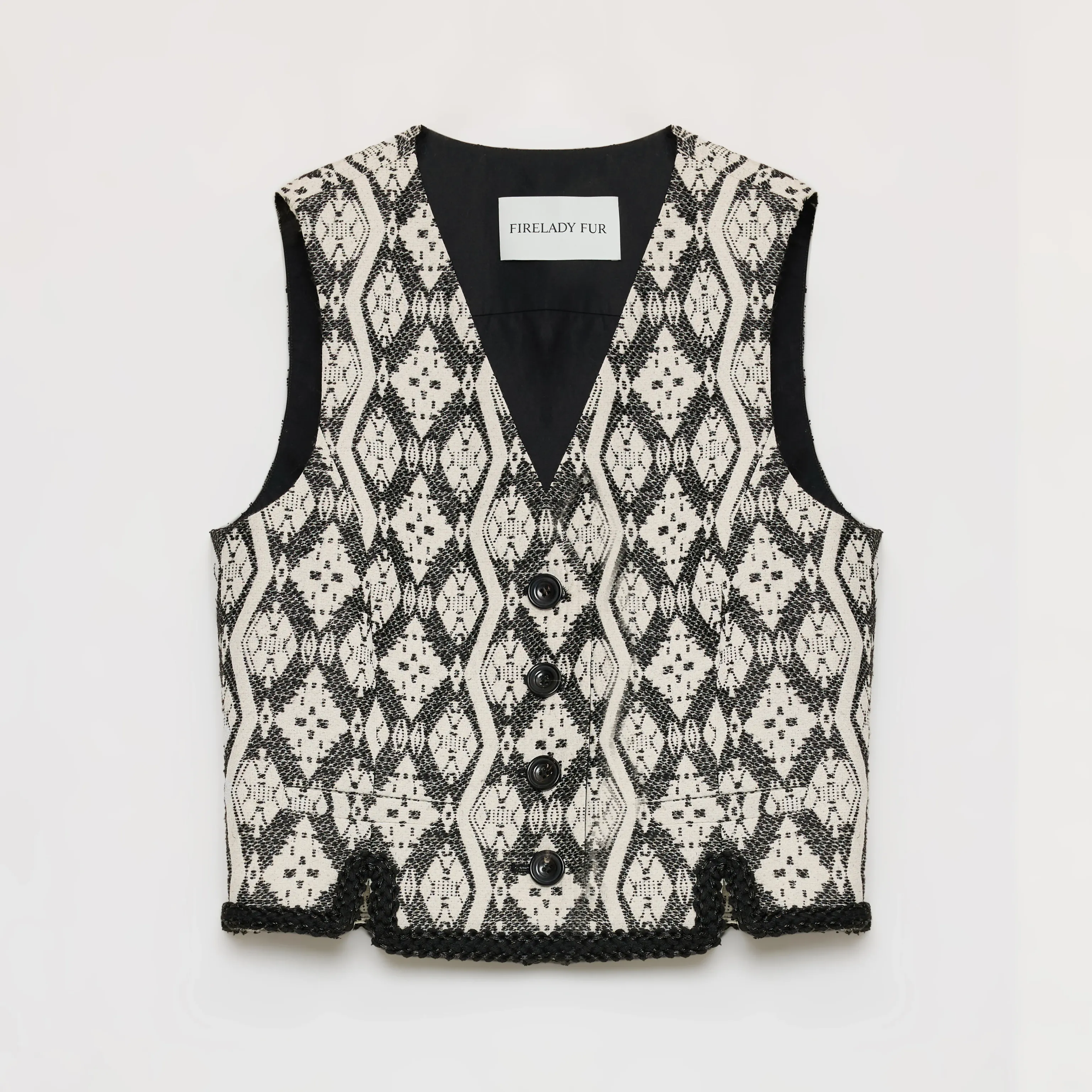 Jacquard V-Neck Vest - Image 4