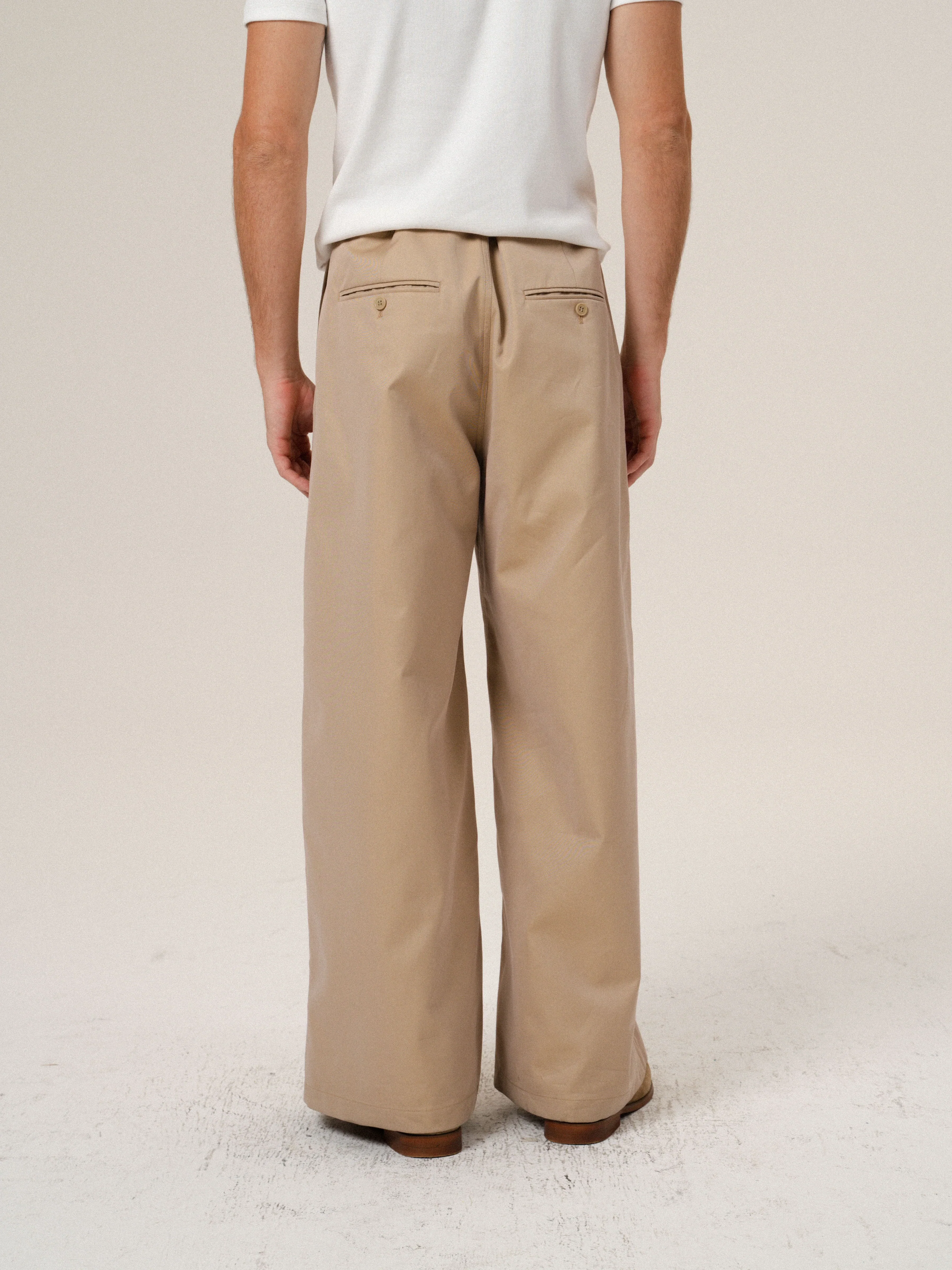 Japanese Two-Tone Cotton Wide-Leg Trousers - Image 4