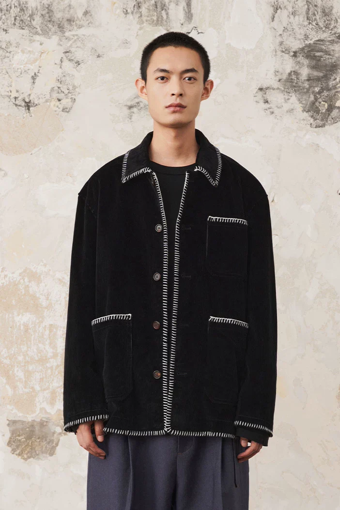Juliette Contrast-Stitch Corduroy Jacket - Image 3