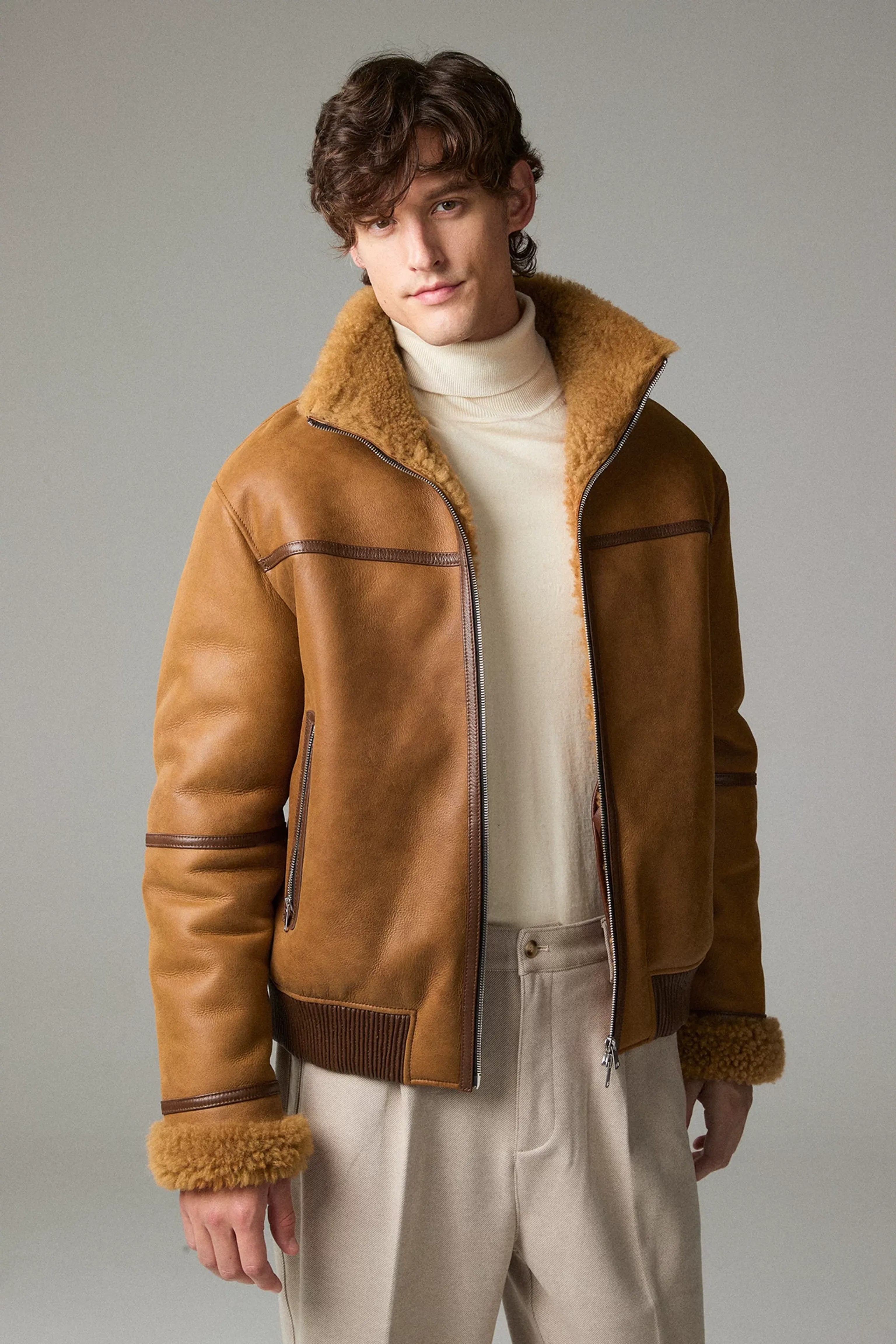 Karatu Sheepskin Aviator Jacket - Image 3