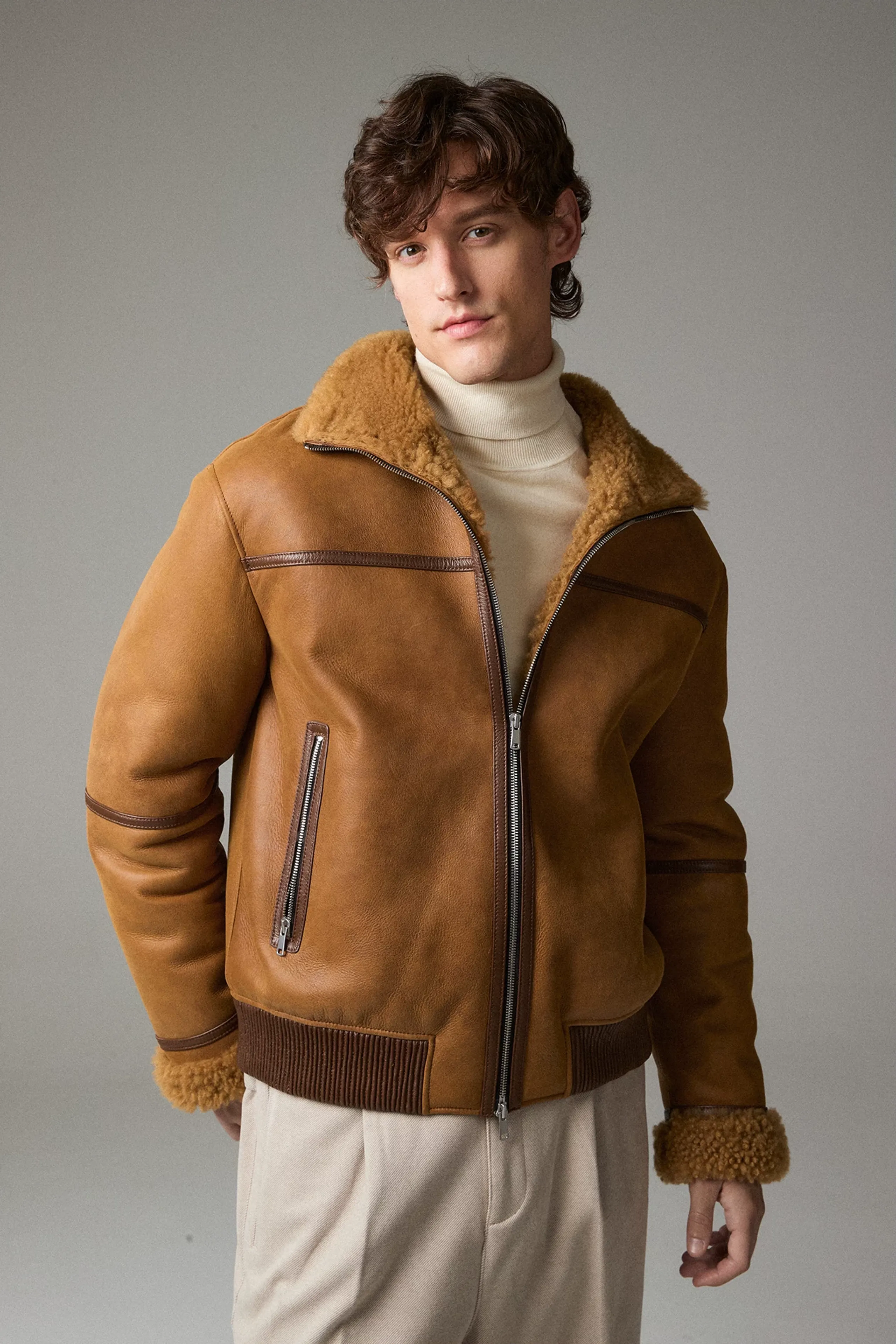 Karatu Sheepskin Aviator Jacket - Image 4