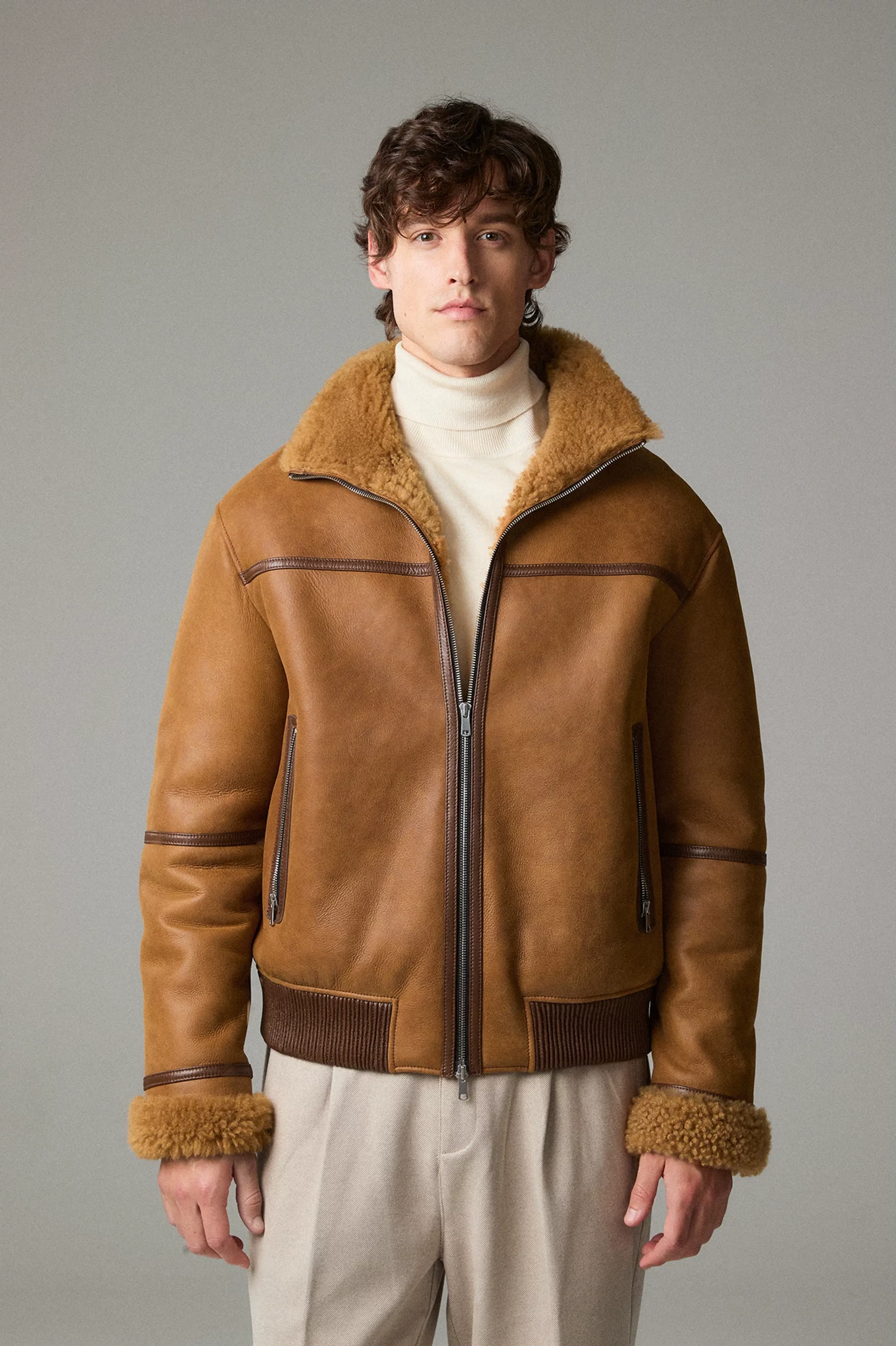 Karatu Sheepskin Aviator Jacket - Image 5