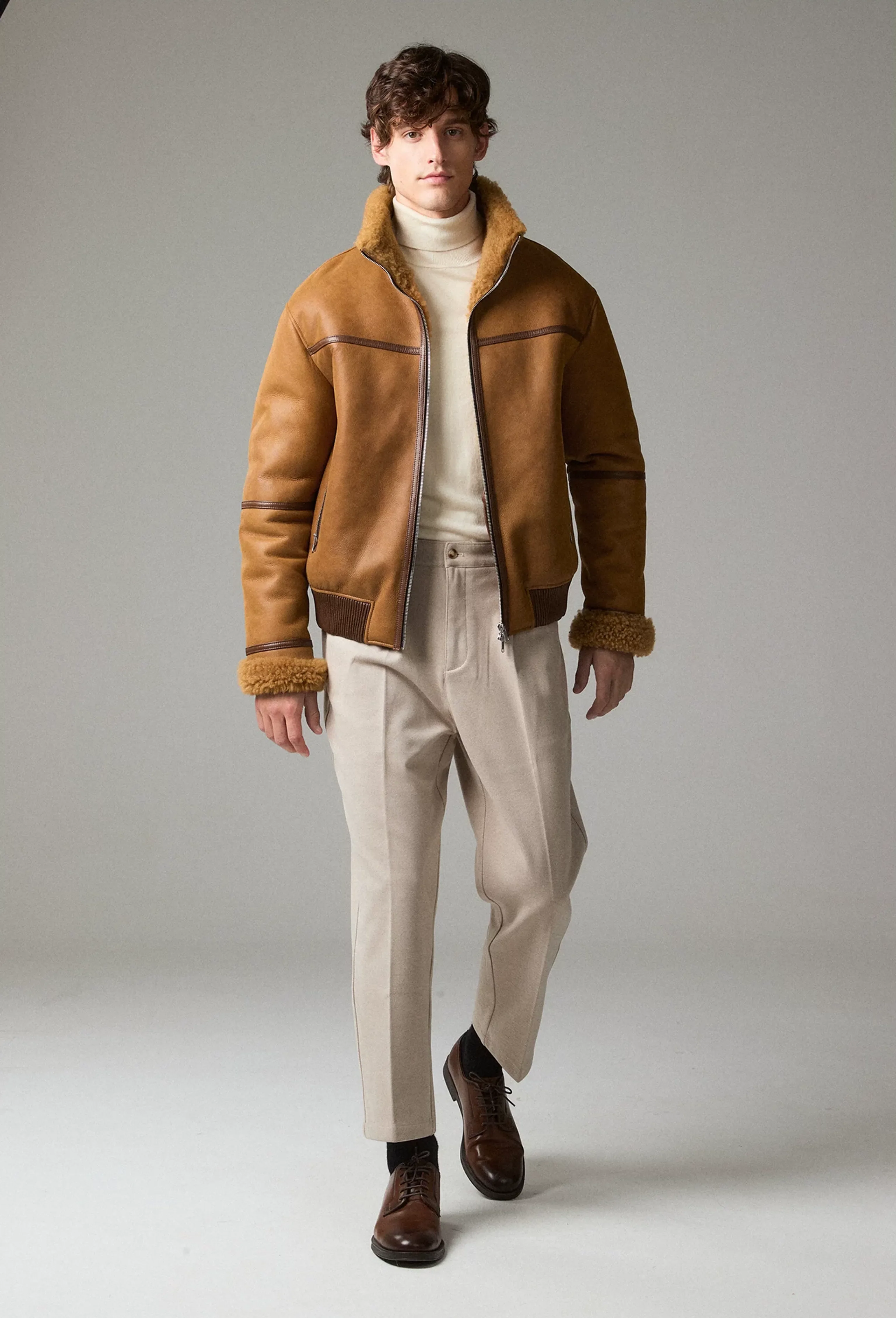 Karatu Sheepskin Aviator Jacket - Image 6