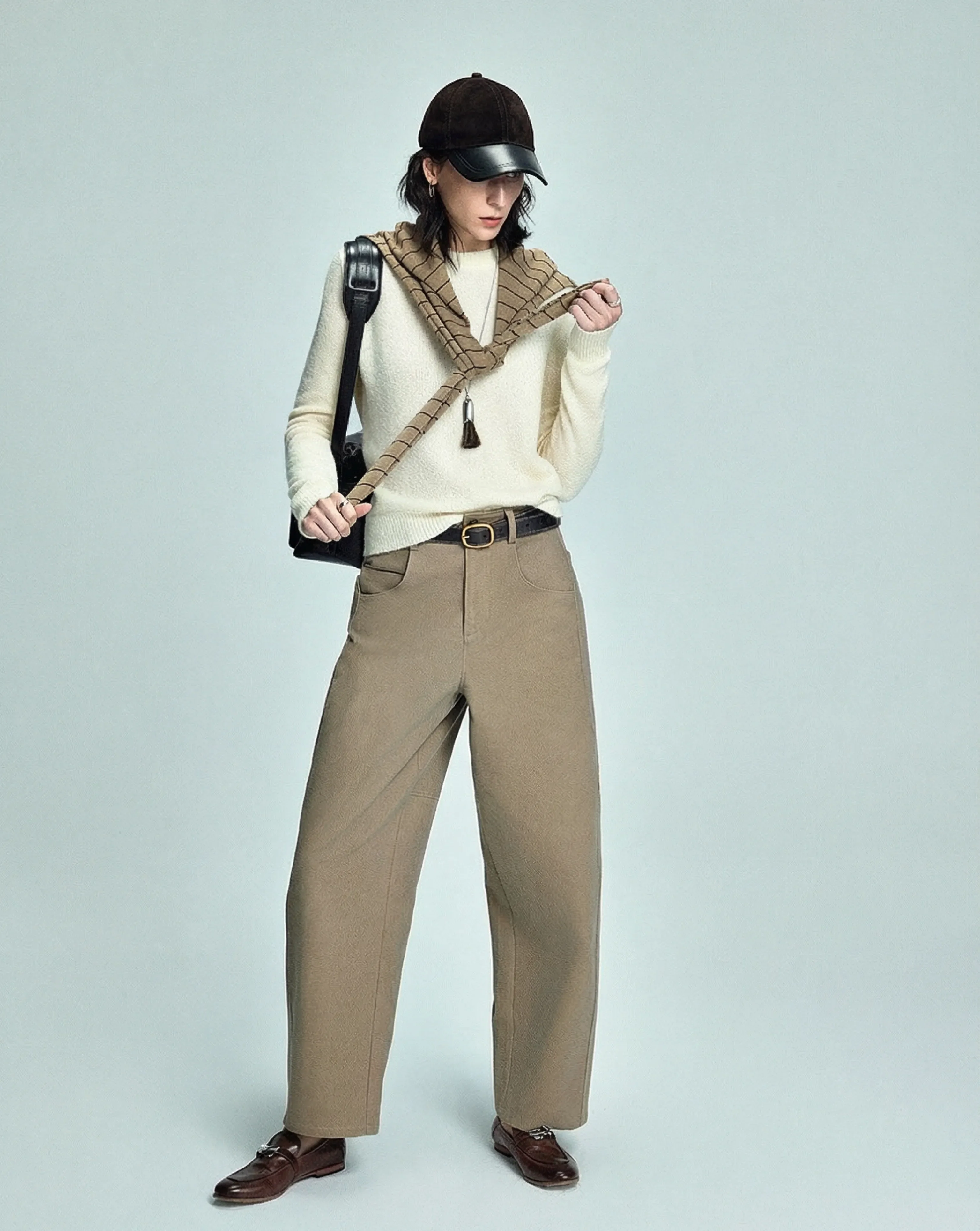 Khaki Wide-Leg Pants - Image 2