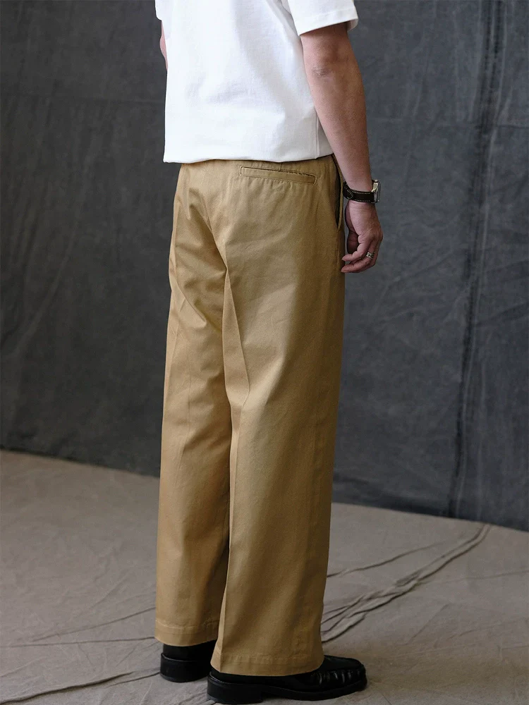 Khaki Wide-Leg Straight Trousers - Image 4