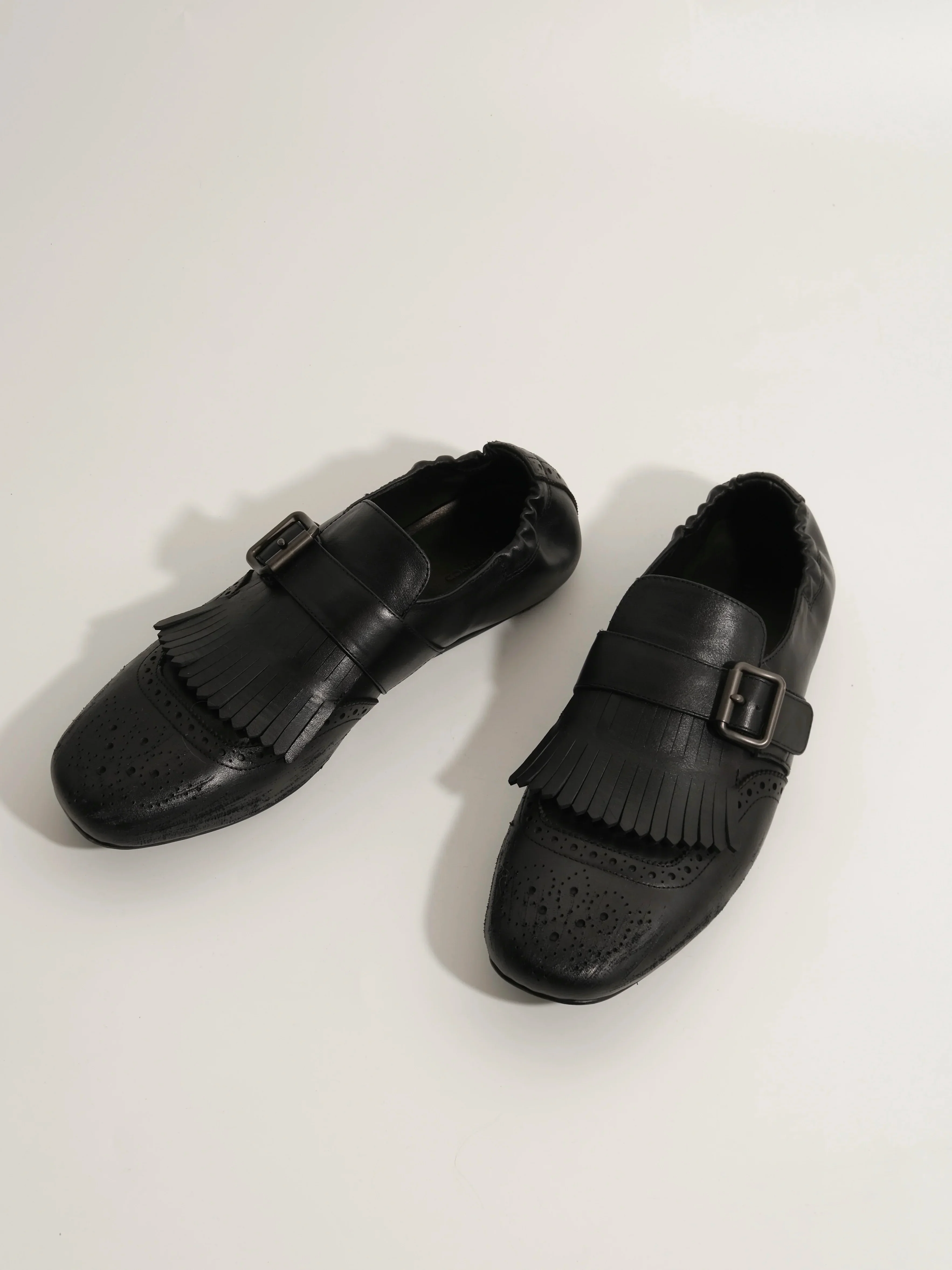 Kiltie Monk Brogue Leather Loafers