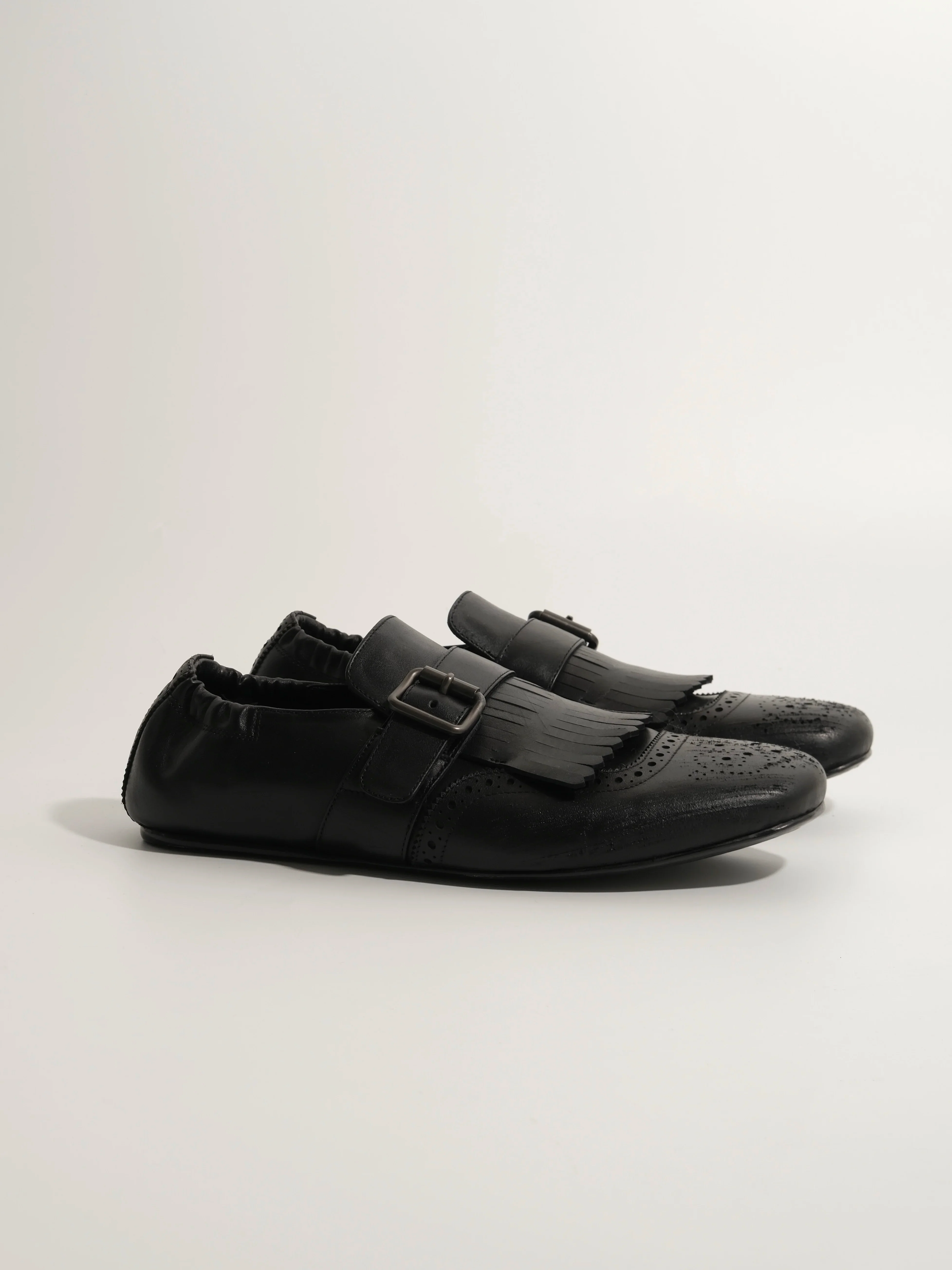 Kiltie Monk Brogue Leather Loafers - Image 3