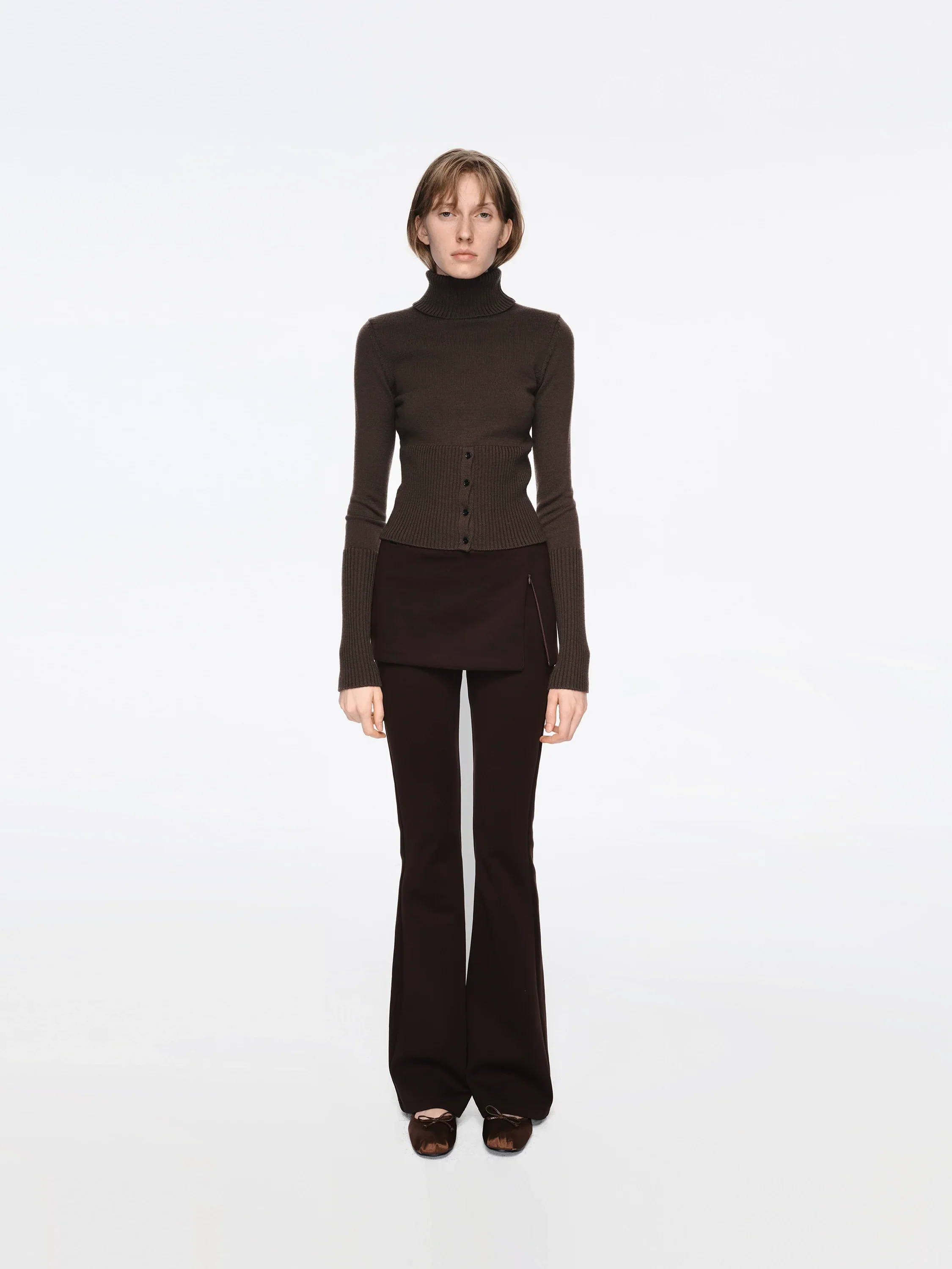 Knit Flared Pant-Skirt Set - Image 3