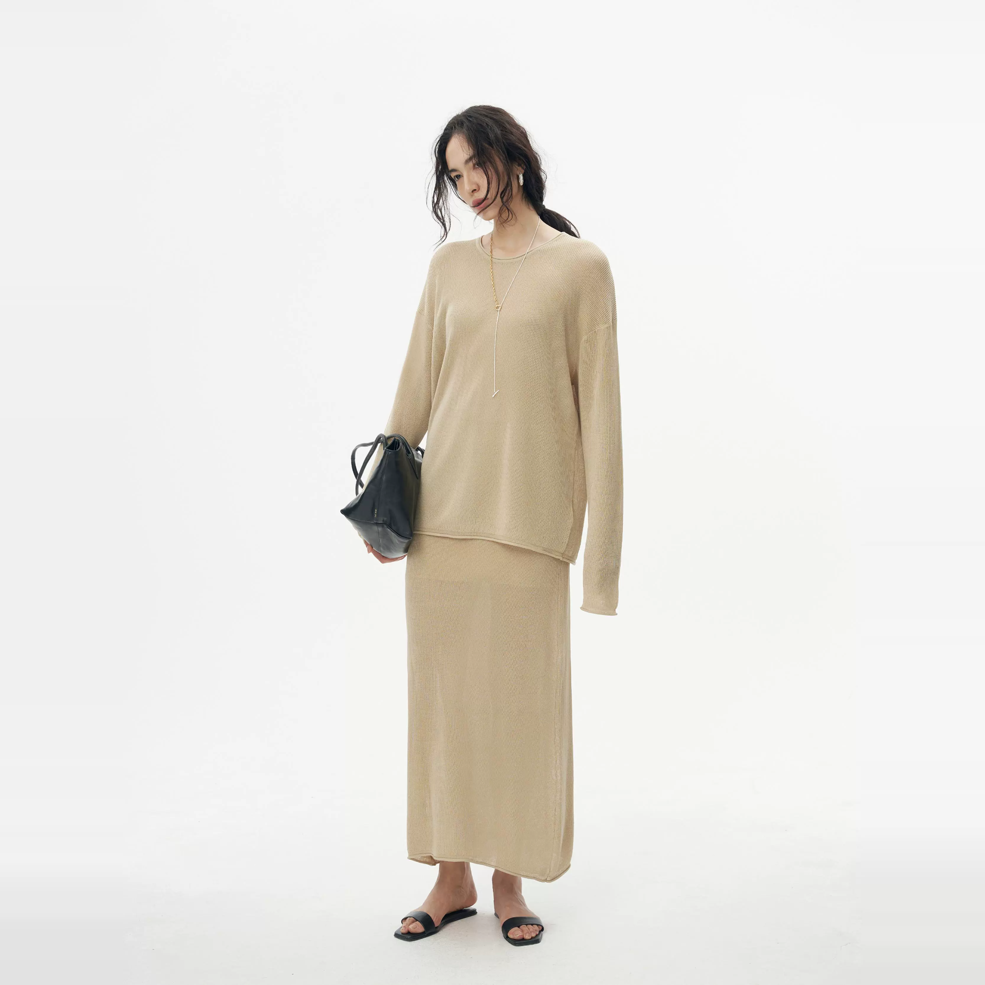 Knitted Elegance Skirt Suit - Image 4