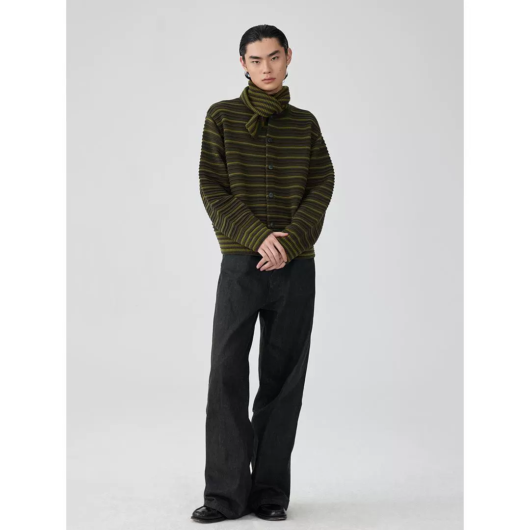 Knitted Stripe Cardigan - Image 4