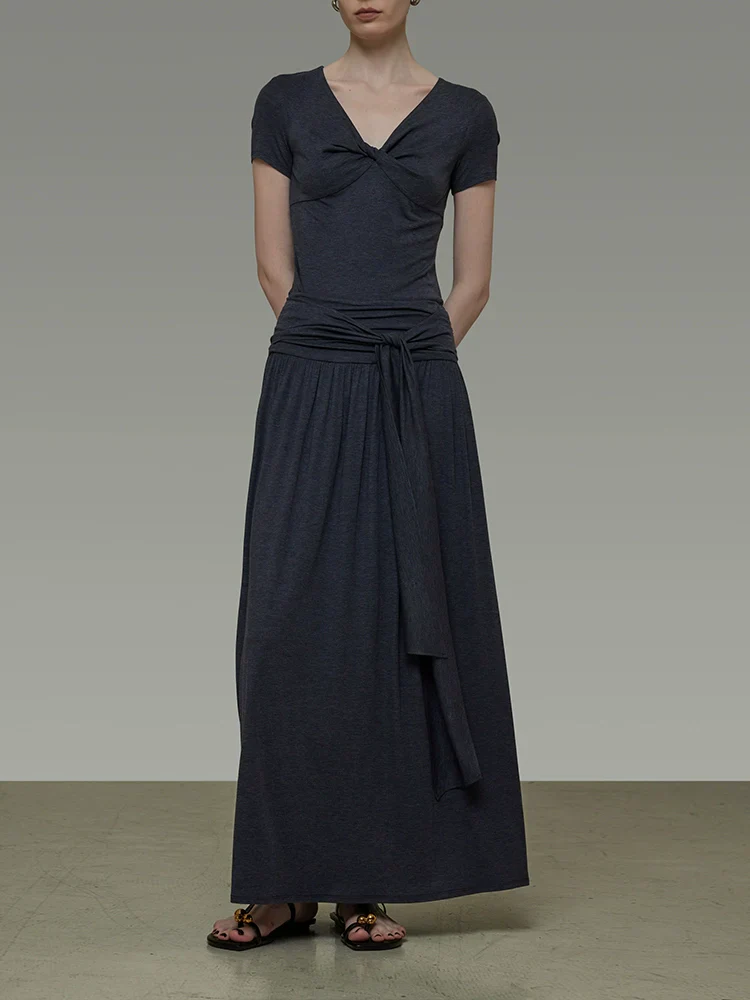 Knot V-Neck Knit Top & Maxi Skirt - Image 3