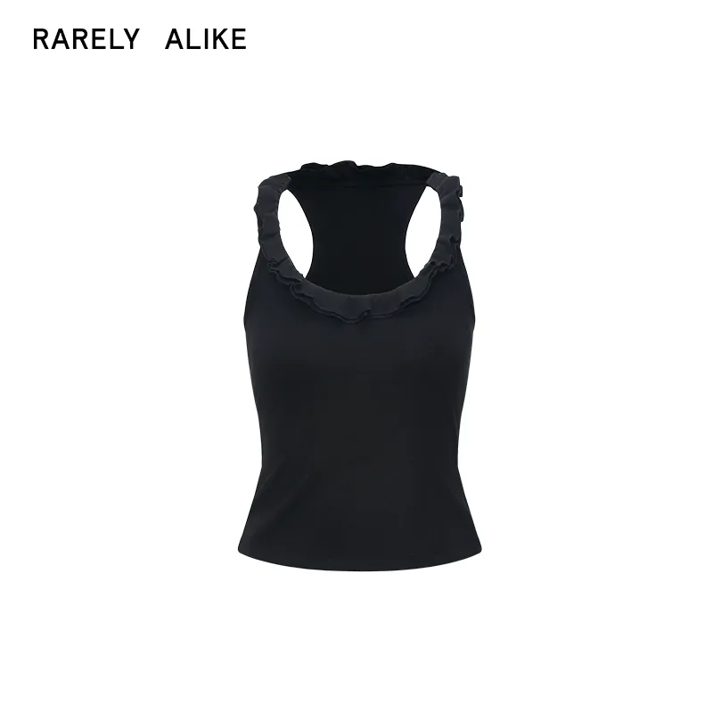Lace-Neck Ribbed Tank Top - Image 6