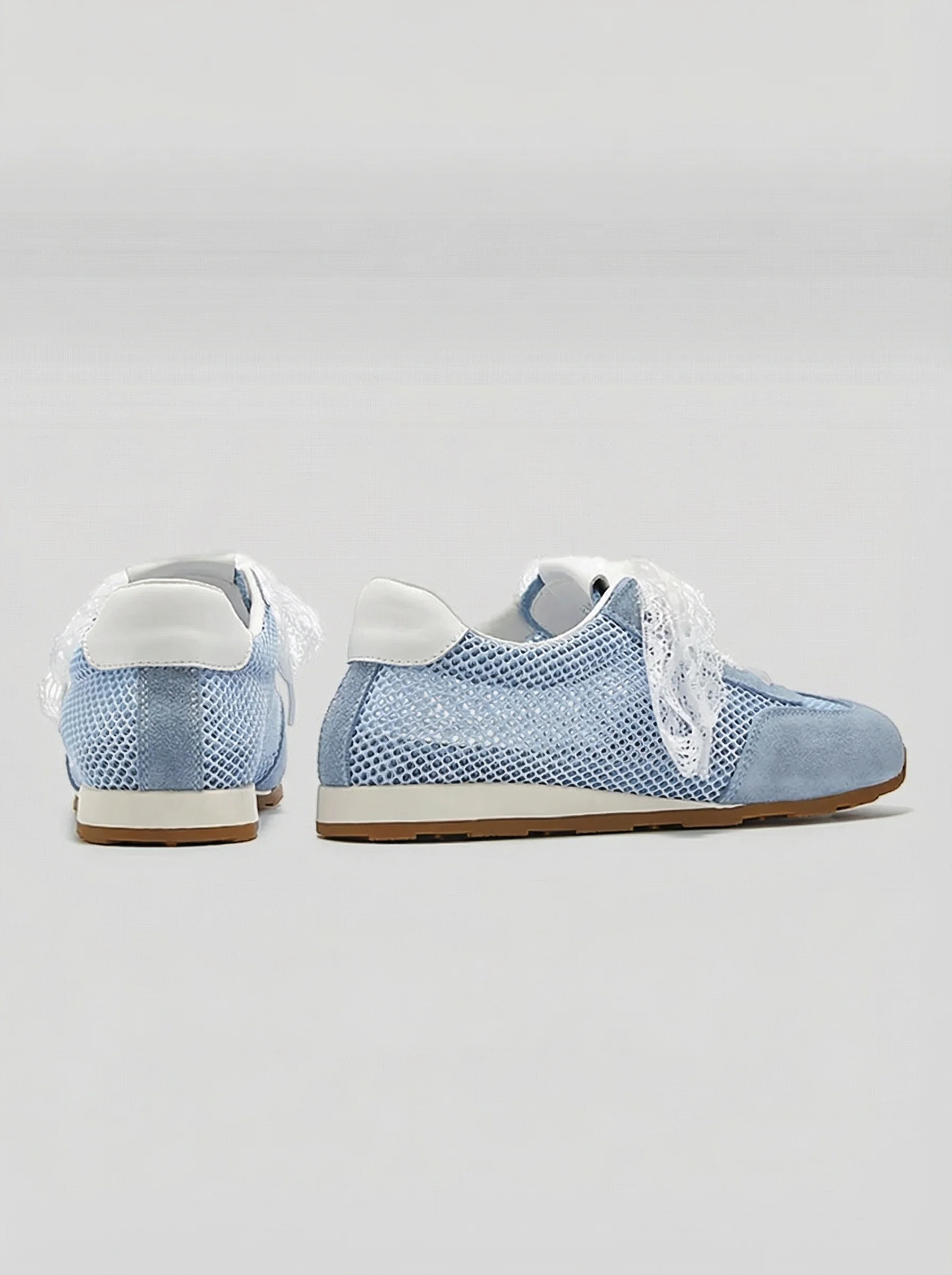 Lace Ribbon Mesh Sneakers