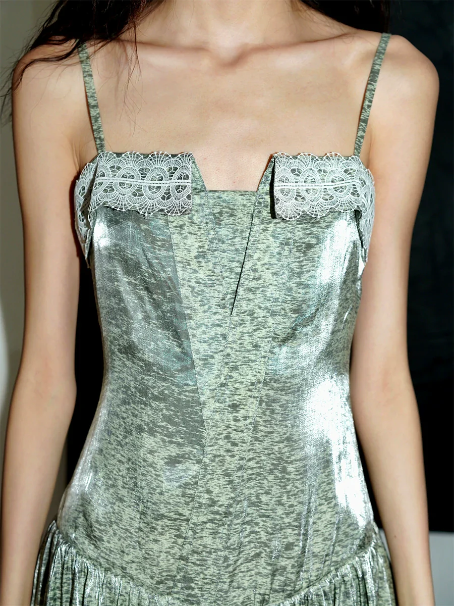Lace Spliced Mini Dress - Image 4
