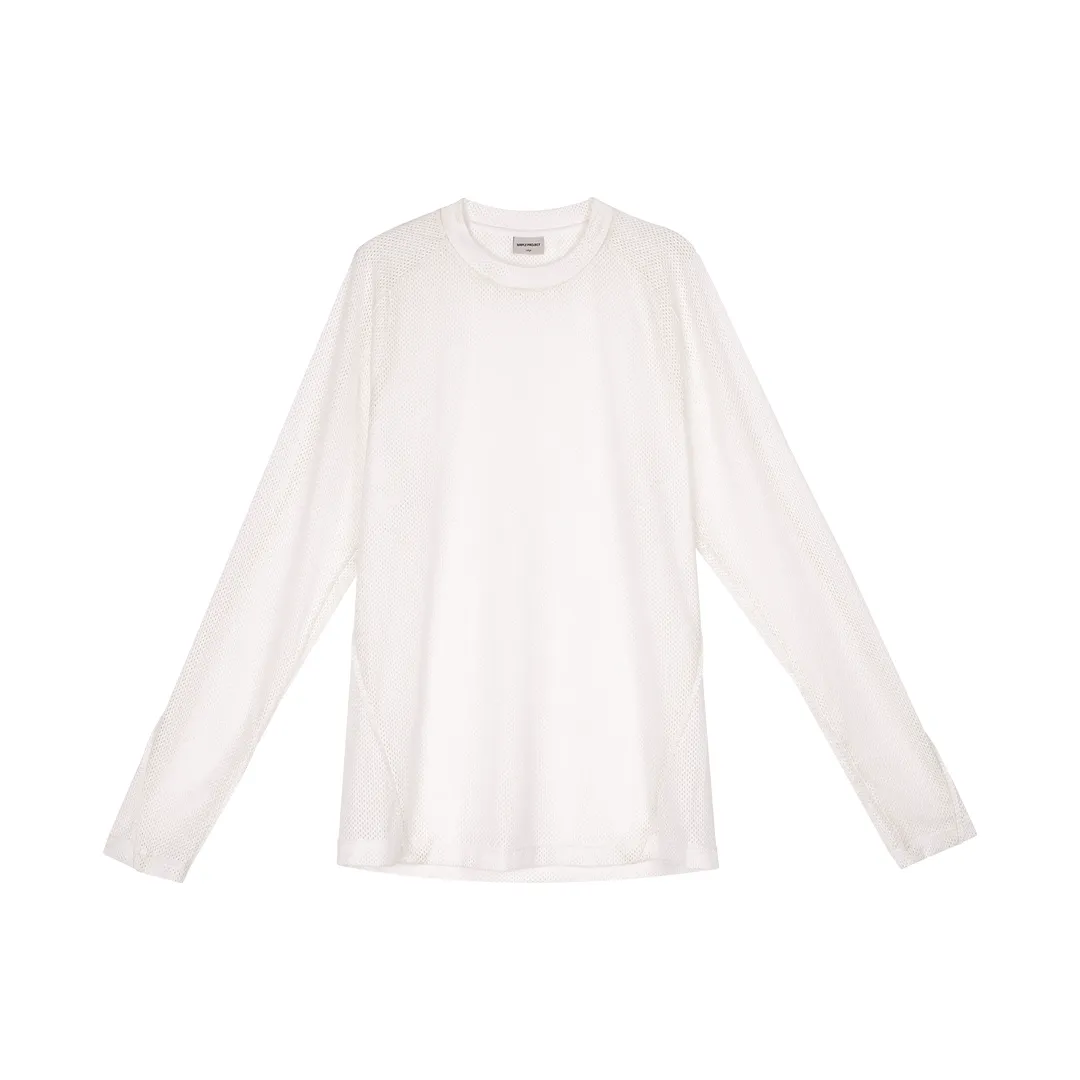 Lace-Trim Mesh Long Sleeve Tee - Image 8
