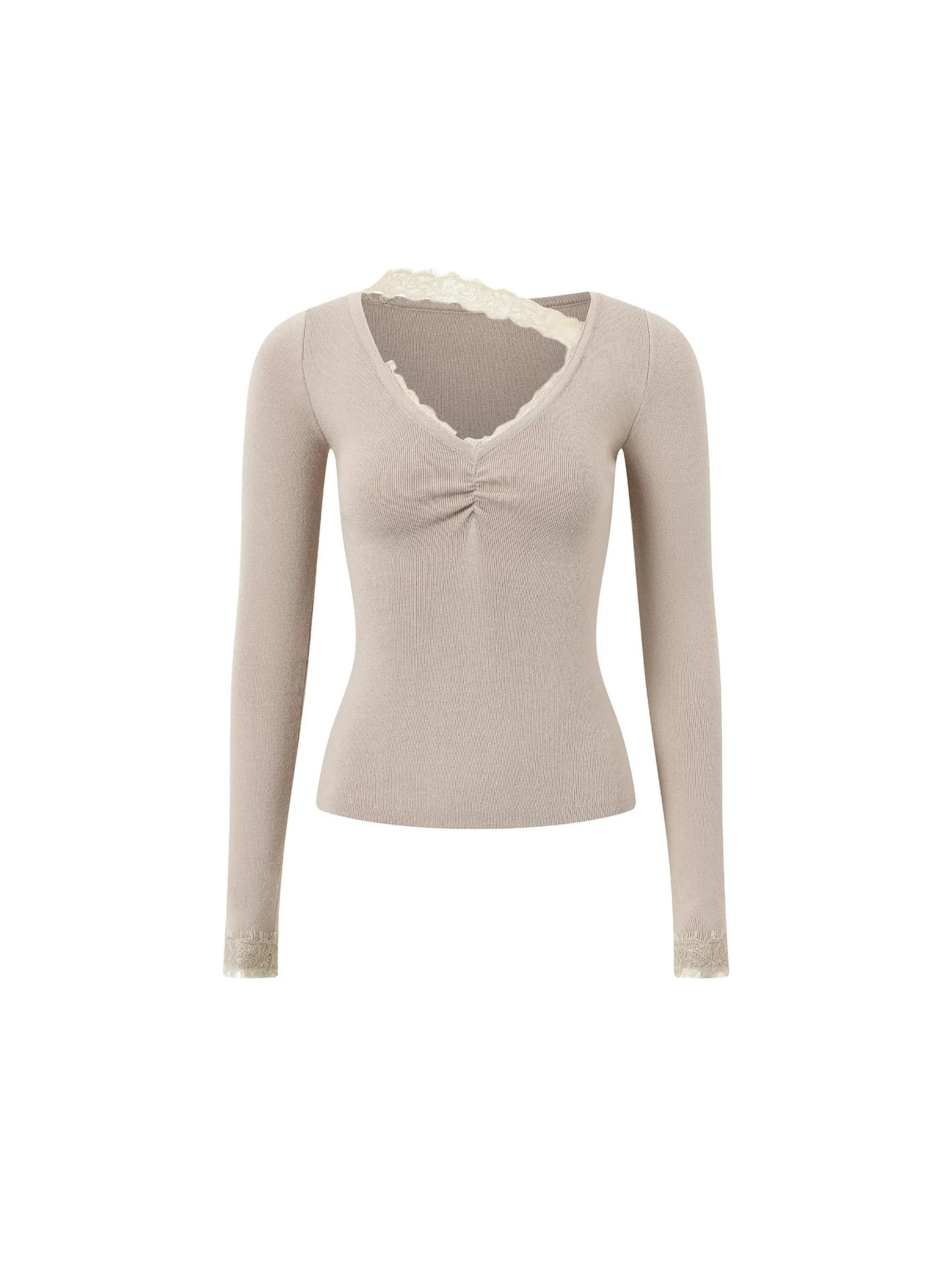 Lace V-Neck Knit Set - Image 2