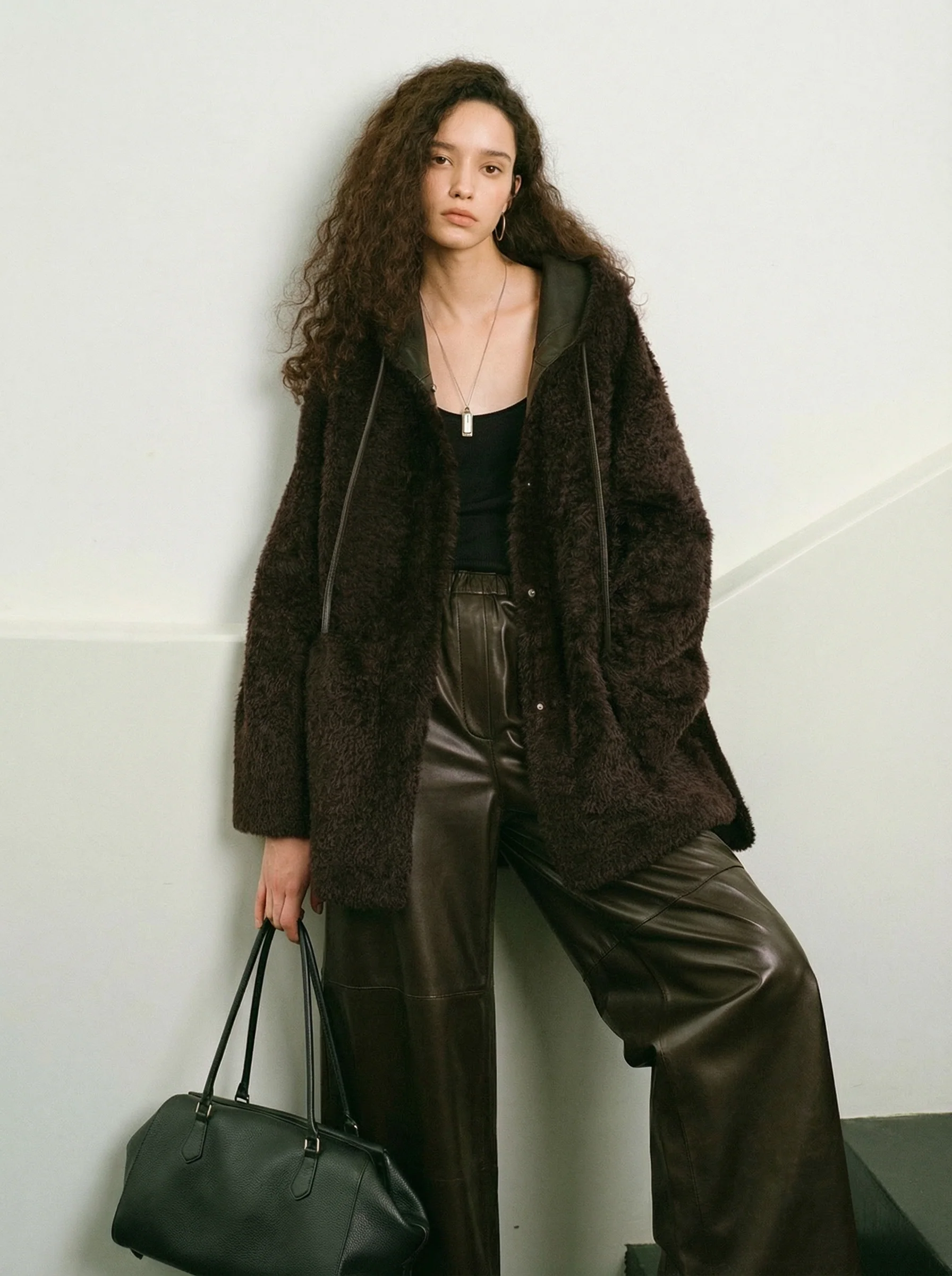 Lacon Shearling Hooded Coat - Image 8