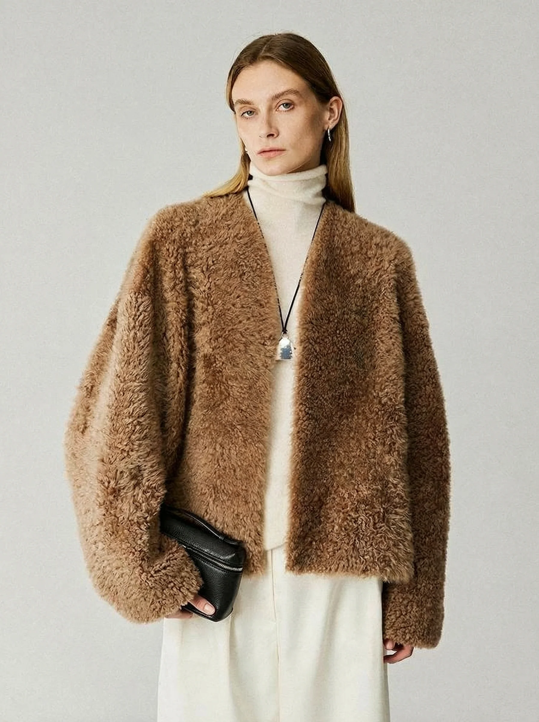 Lacon Shearling V-Neck Jacket - Image 9