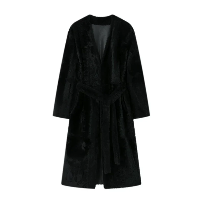 Lacon V-Neck Shearling Coat