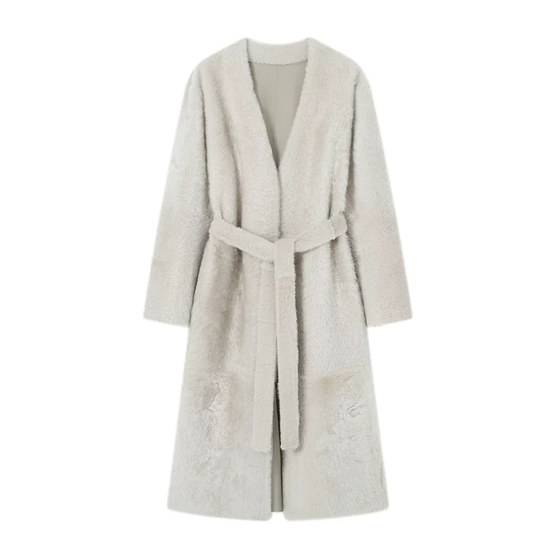 Lacon V-Neck Shearling Coat - Image 2