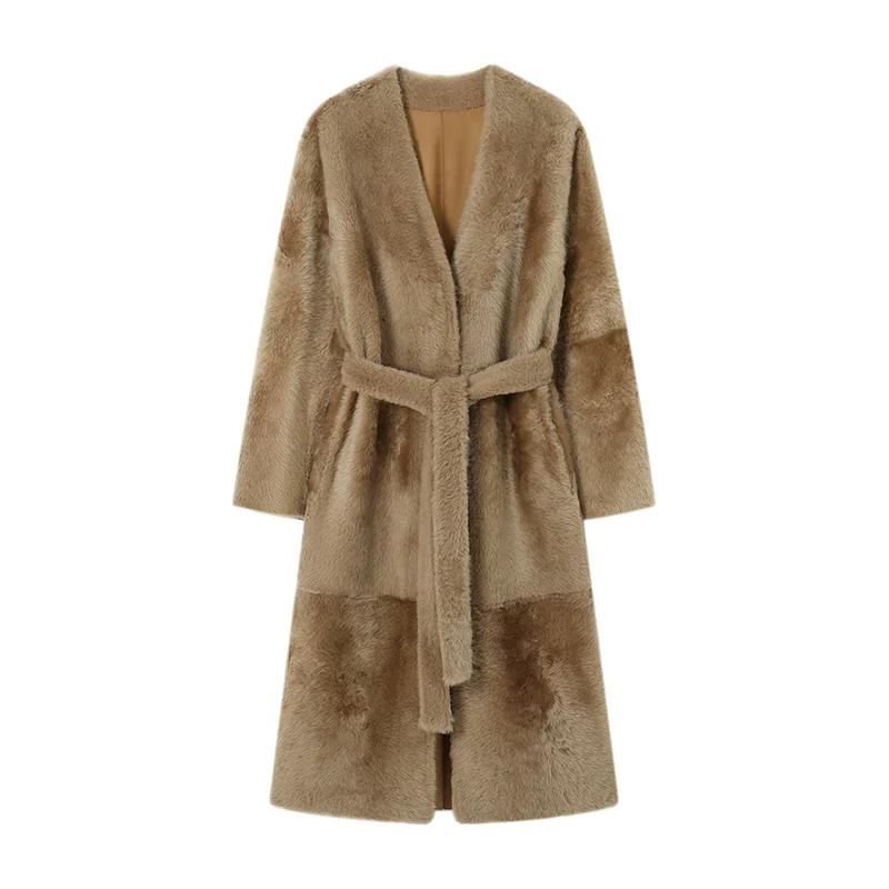 Lacon V-Neck Shearling Coat - Image 3