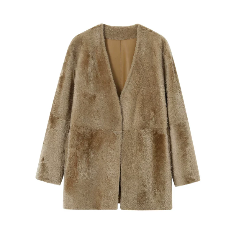 Lacon V-Neck Shearling Coat - Image 6