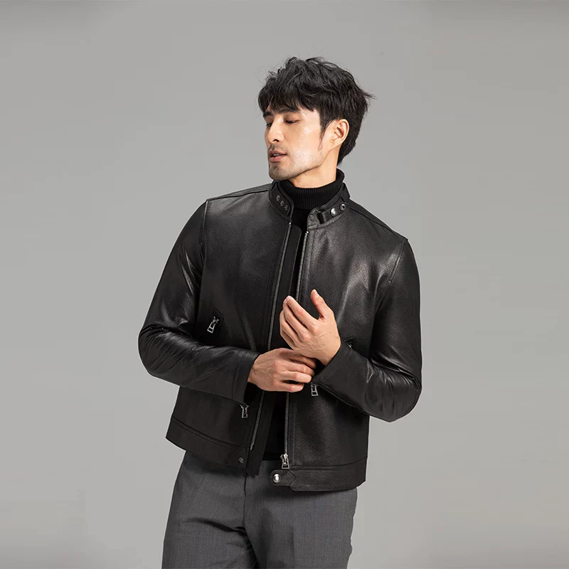 Lambskin Cafe Racer Jacket - Image 2