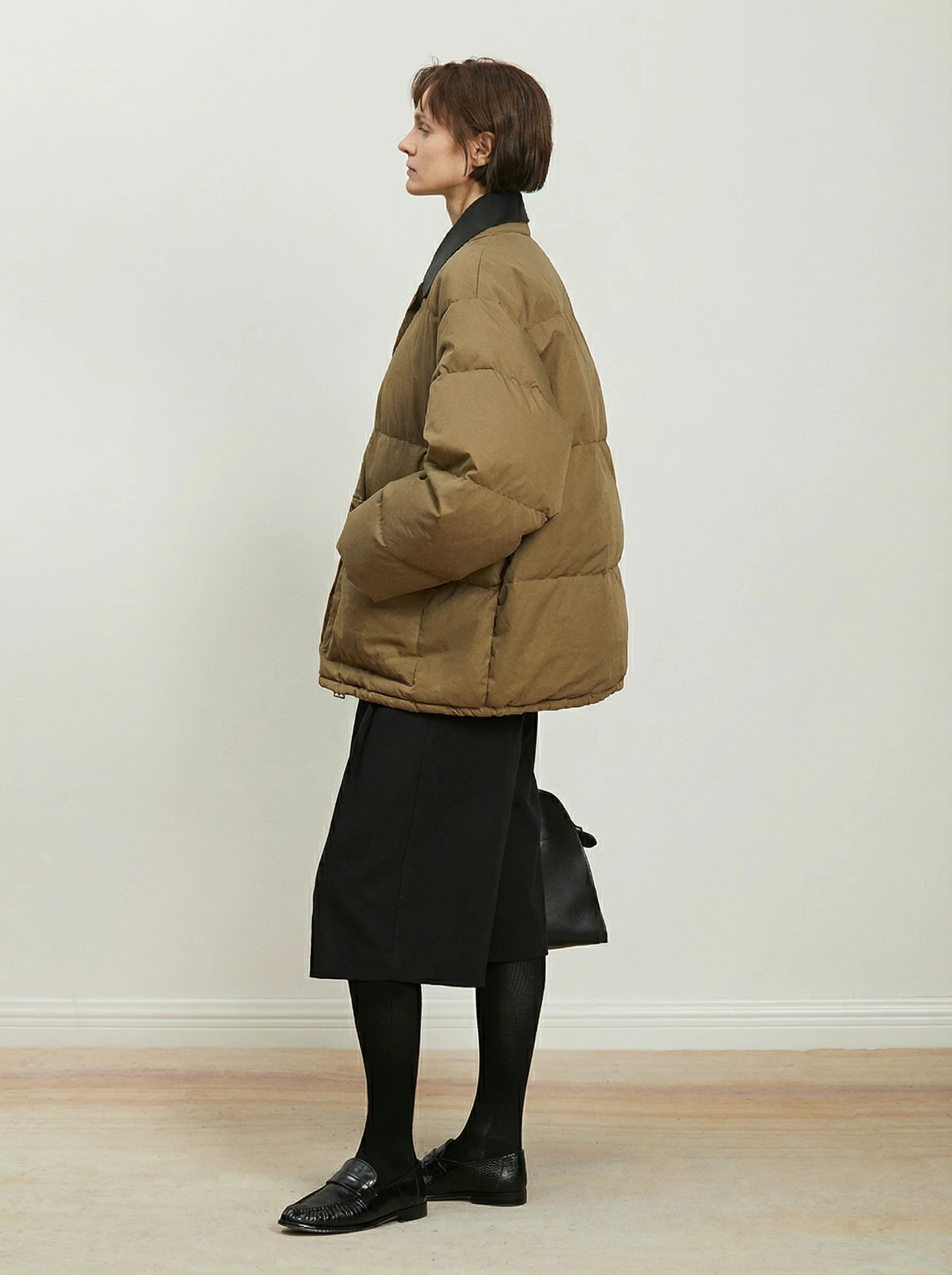 Lambskin Collar Goose Down Puffer - Image 5