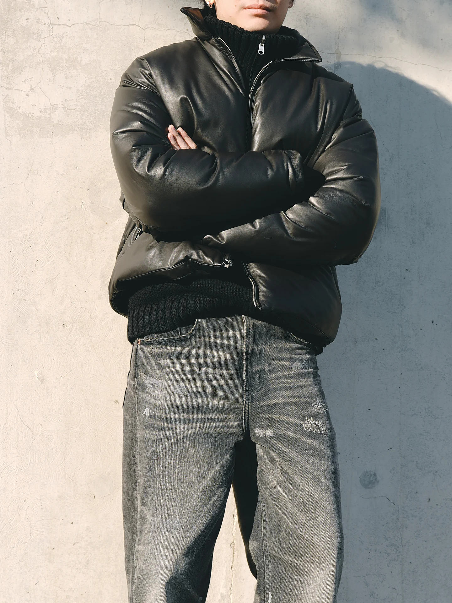 Lambskin Down Zip Jacket - Image 2