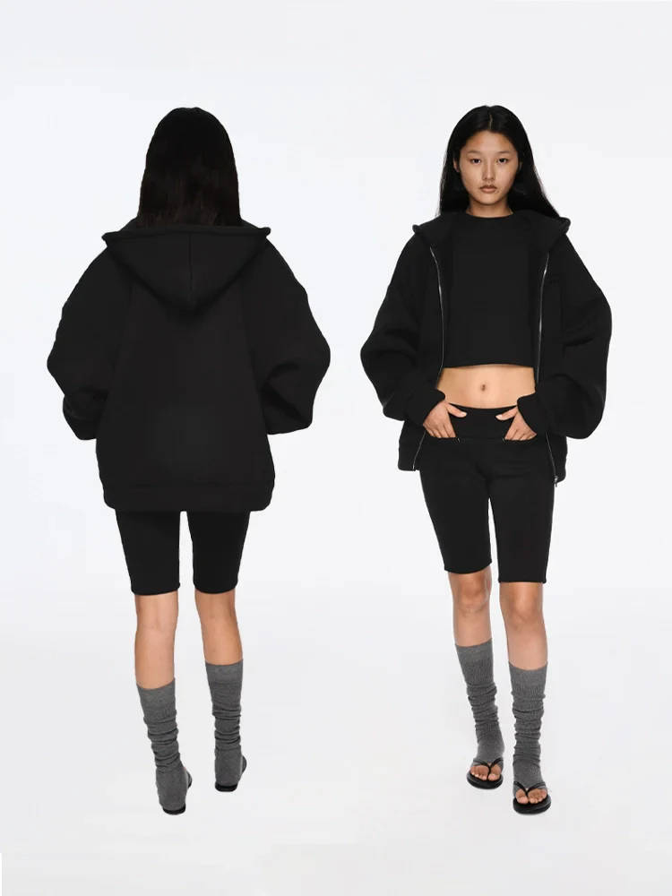 Lambskin Lined Hoodie & Cycling Shorts - Image 3