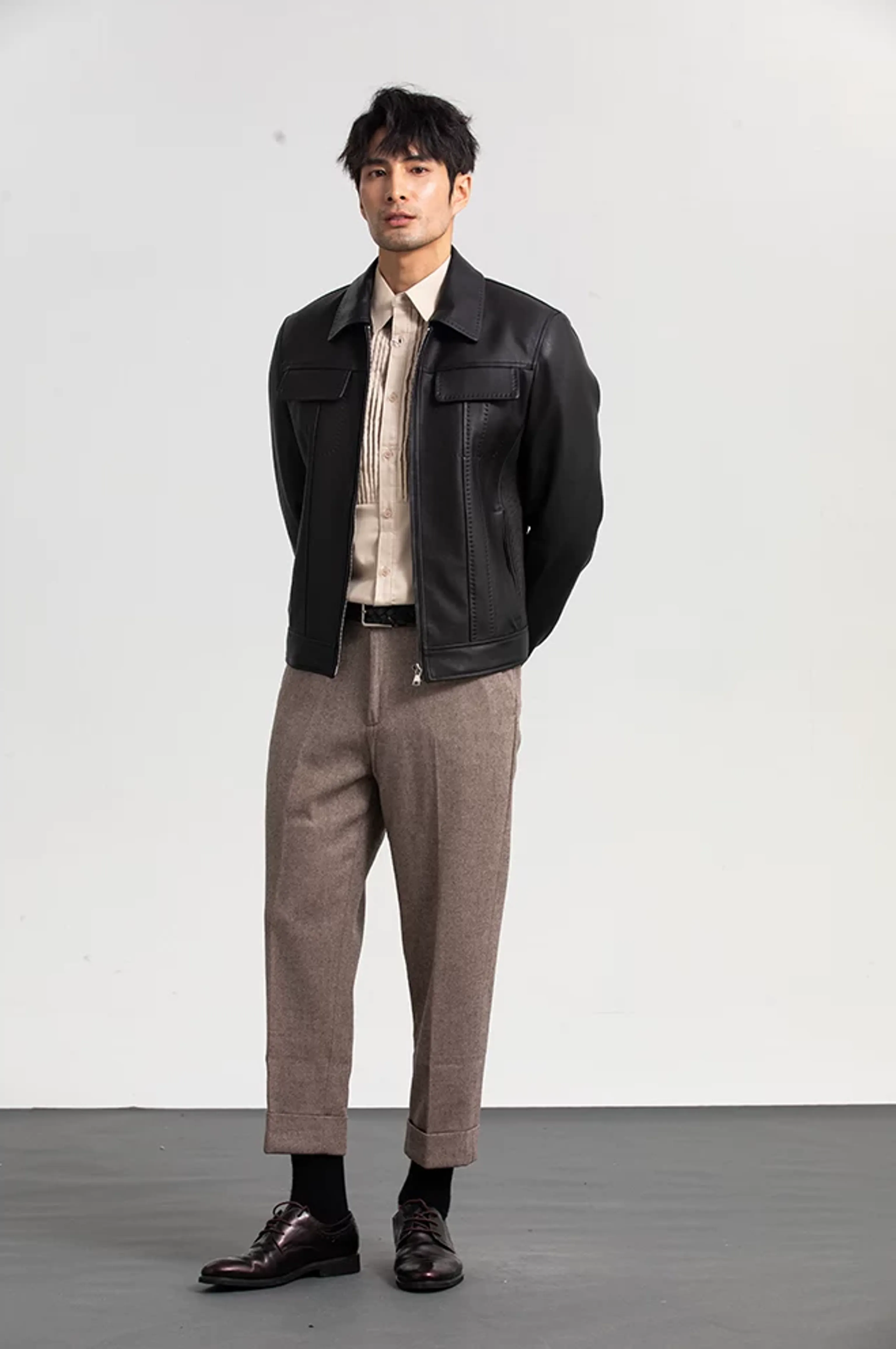 Lambskin Panel Zip Jacket - Image 3
