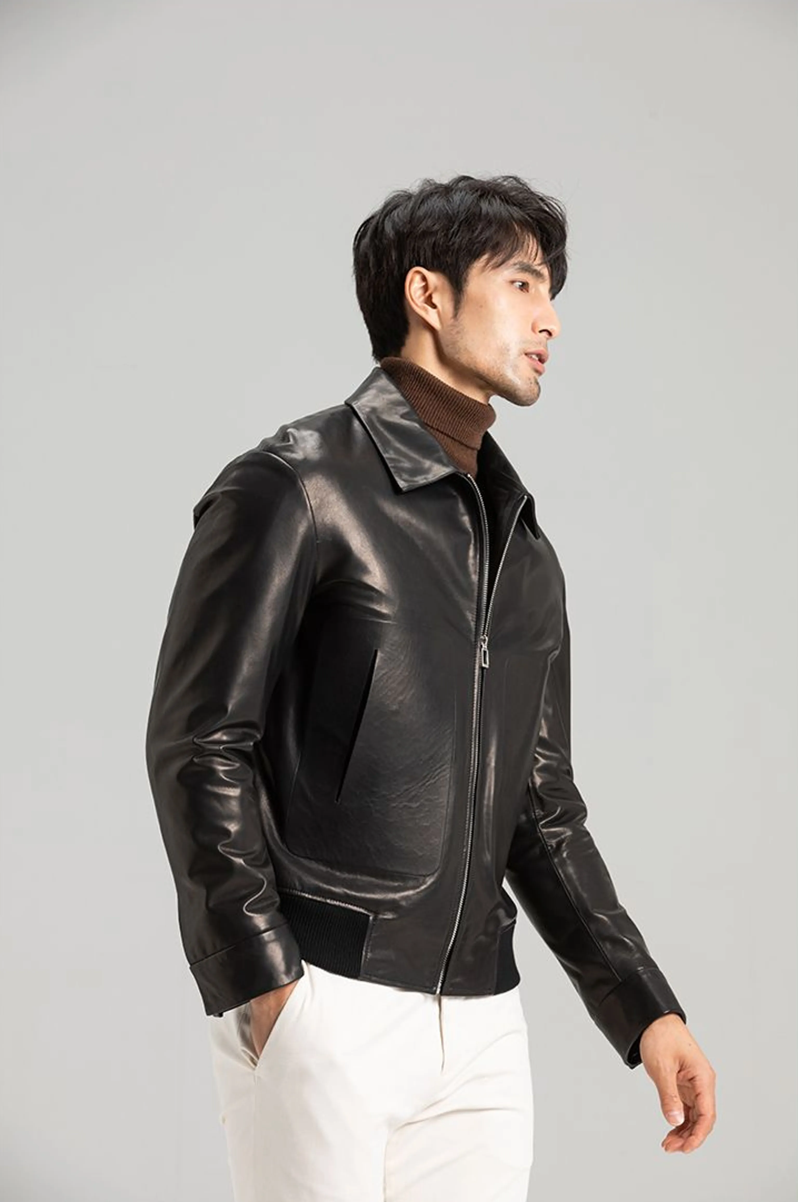 Lambskin Point-Collar Jacket - Image 3